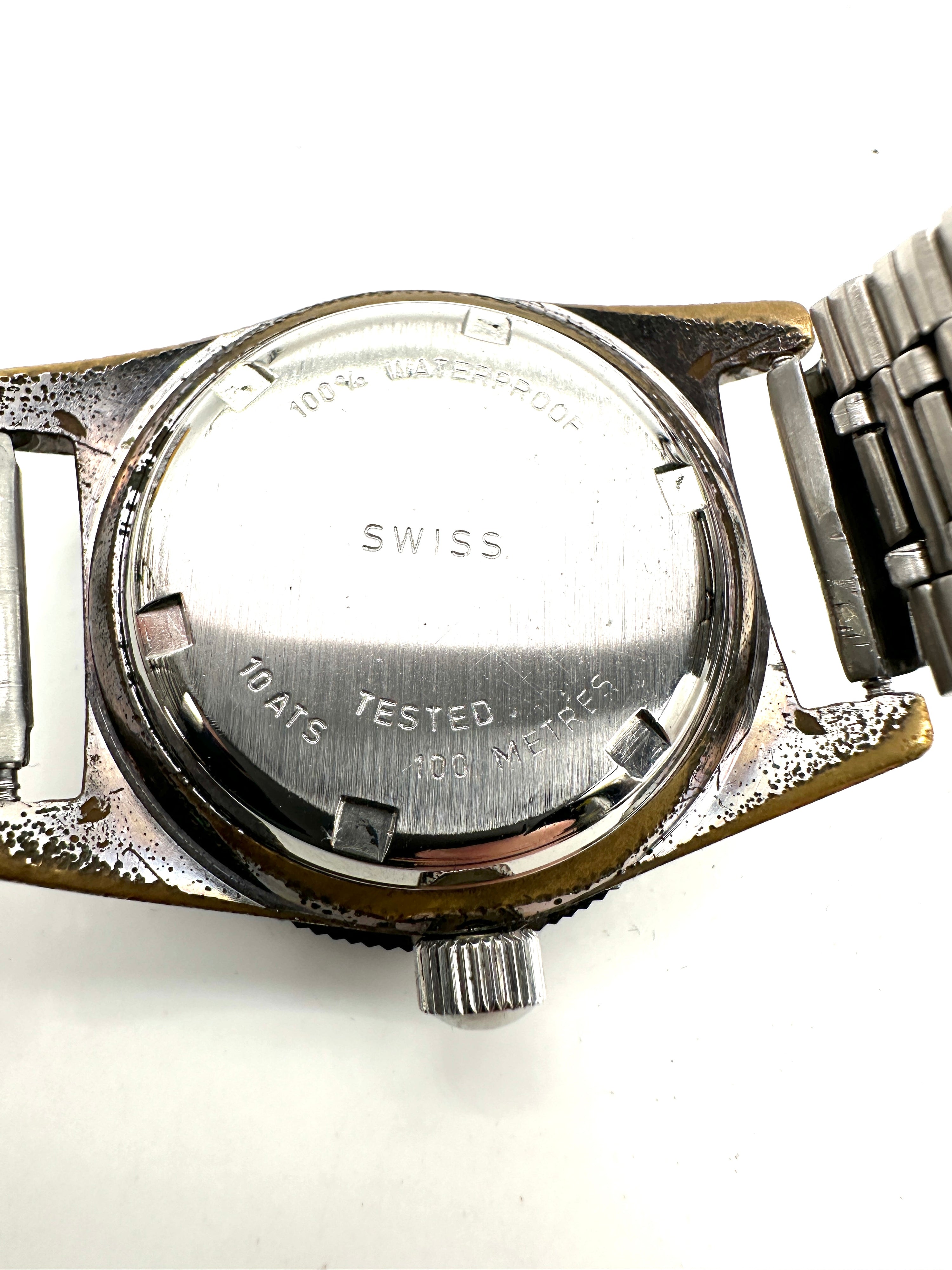 Hever - Diver Vintage Automatic - Incabloc 25 Jewels 39 mm - Blue Dial Patina - Anni '60s