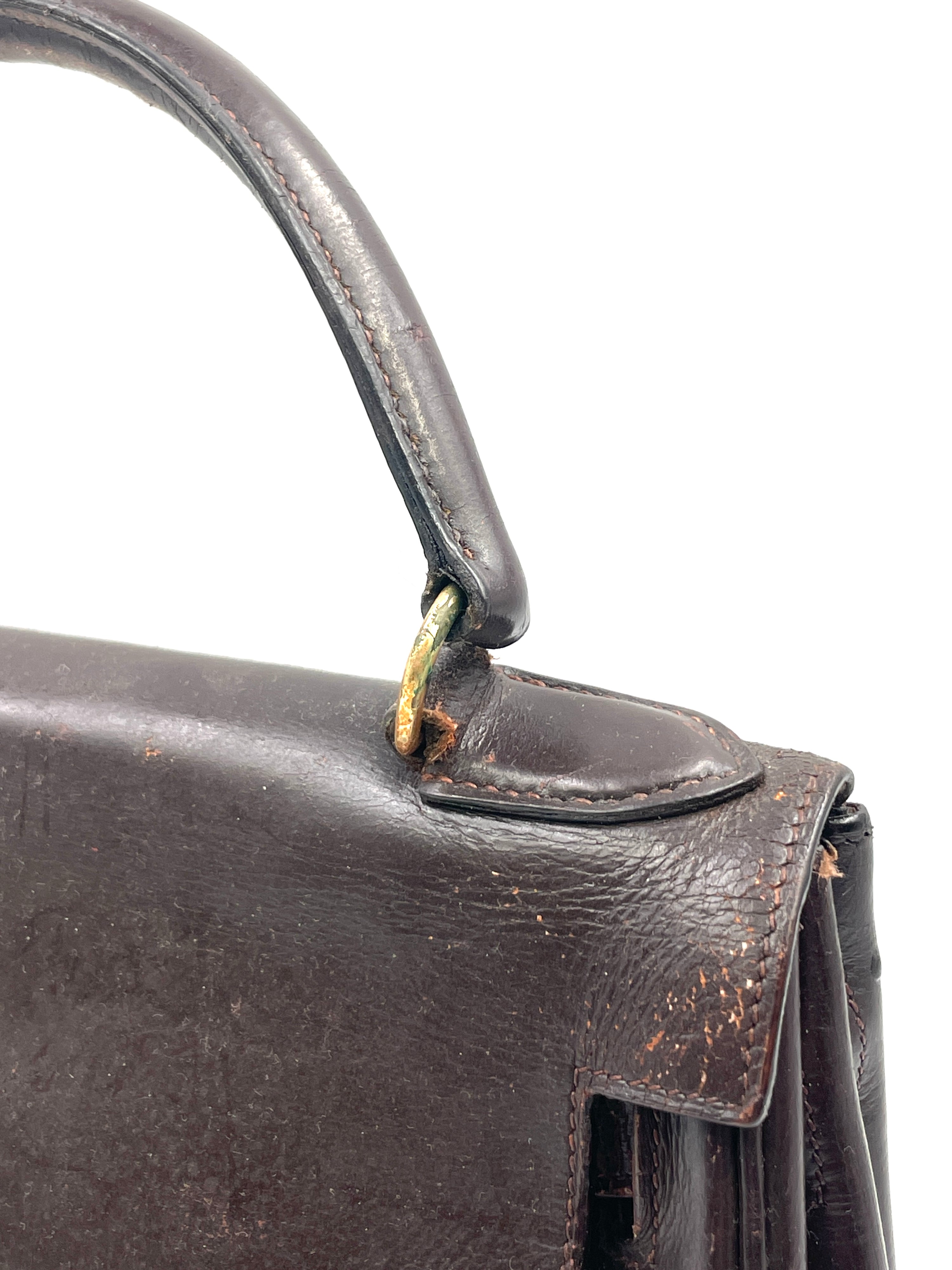 Hermés - Borsa Kelly 28 in Pelle Marrone - Vintage