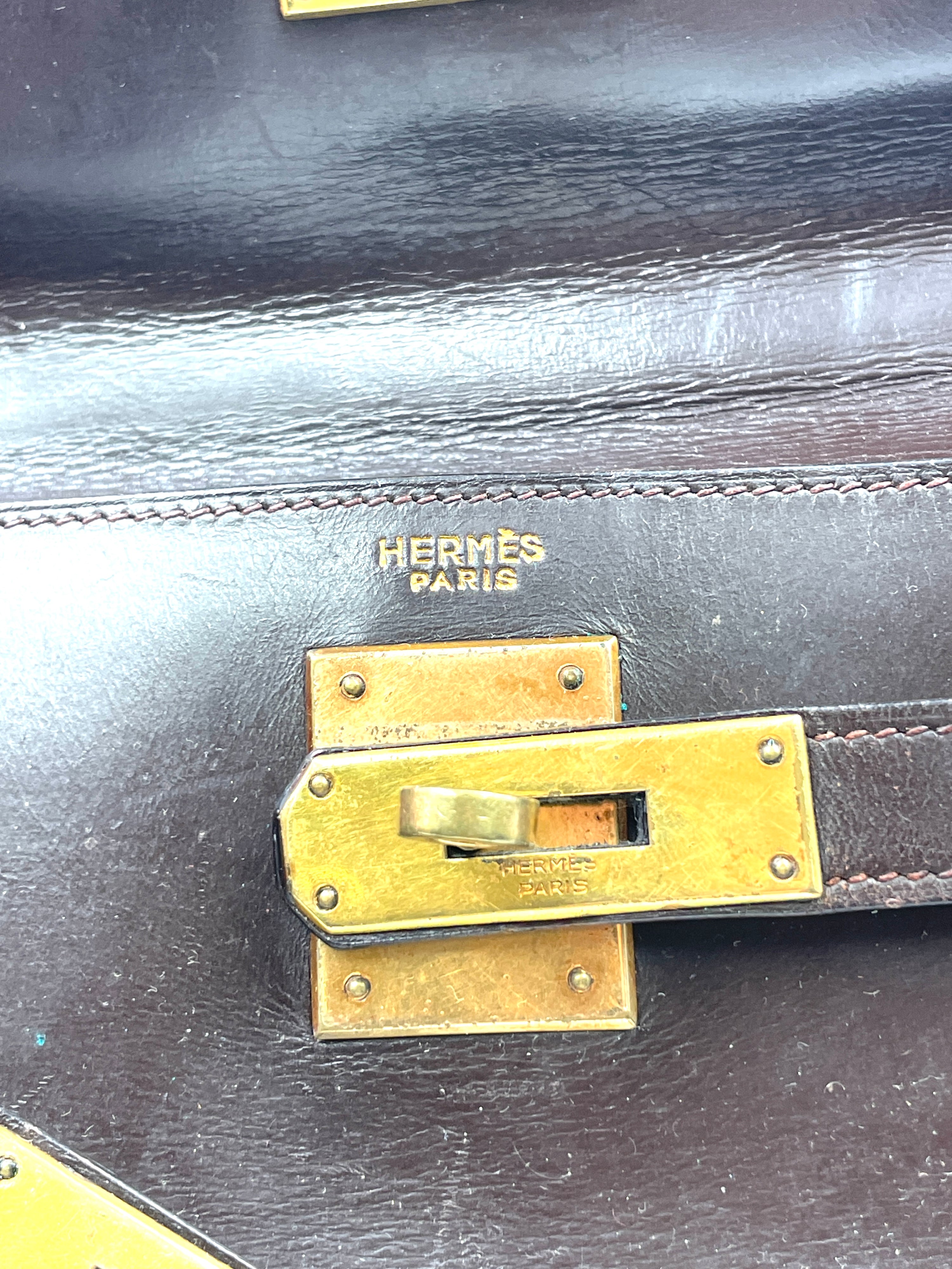Hermés - Borsa Kelly 28 in Pelle Marrone - Vintage