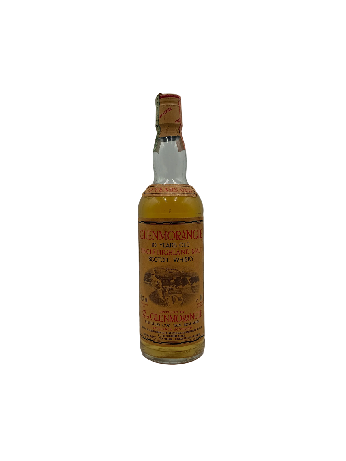 Glenmorangie - 10 Years Old Single Highland Malt Scotch Whisky - Anni '90s - 0,7L 40%