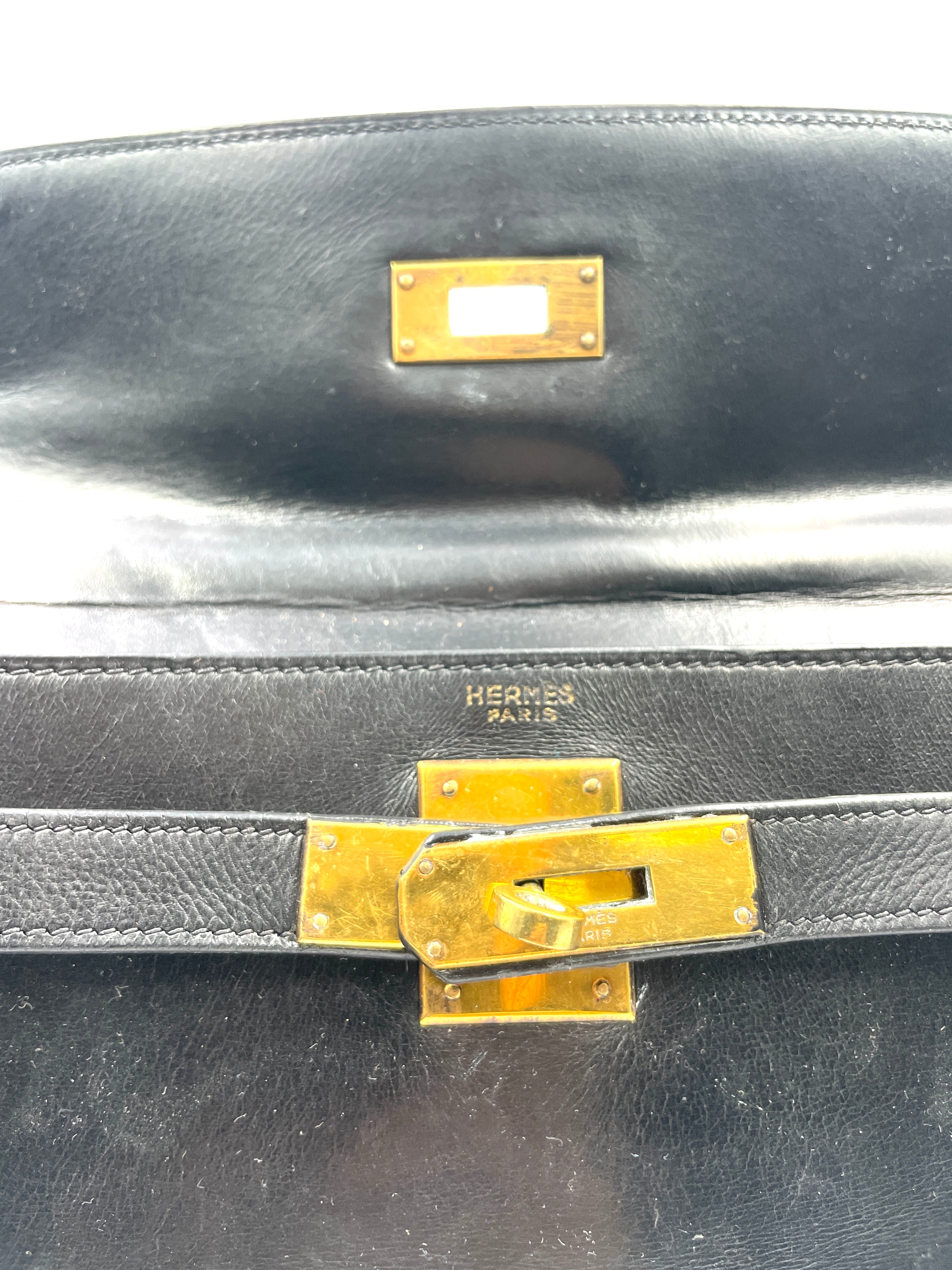 Hermés - Borsa Kelly 28 in Pelle Nera - Vintage