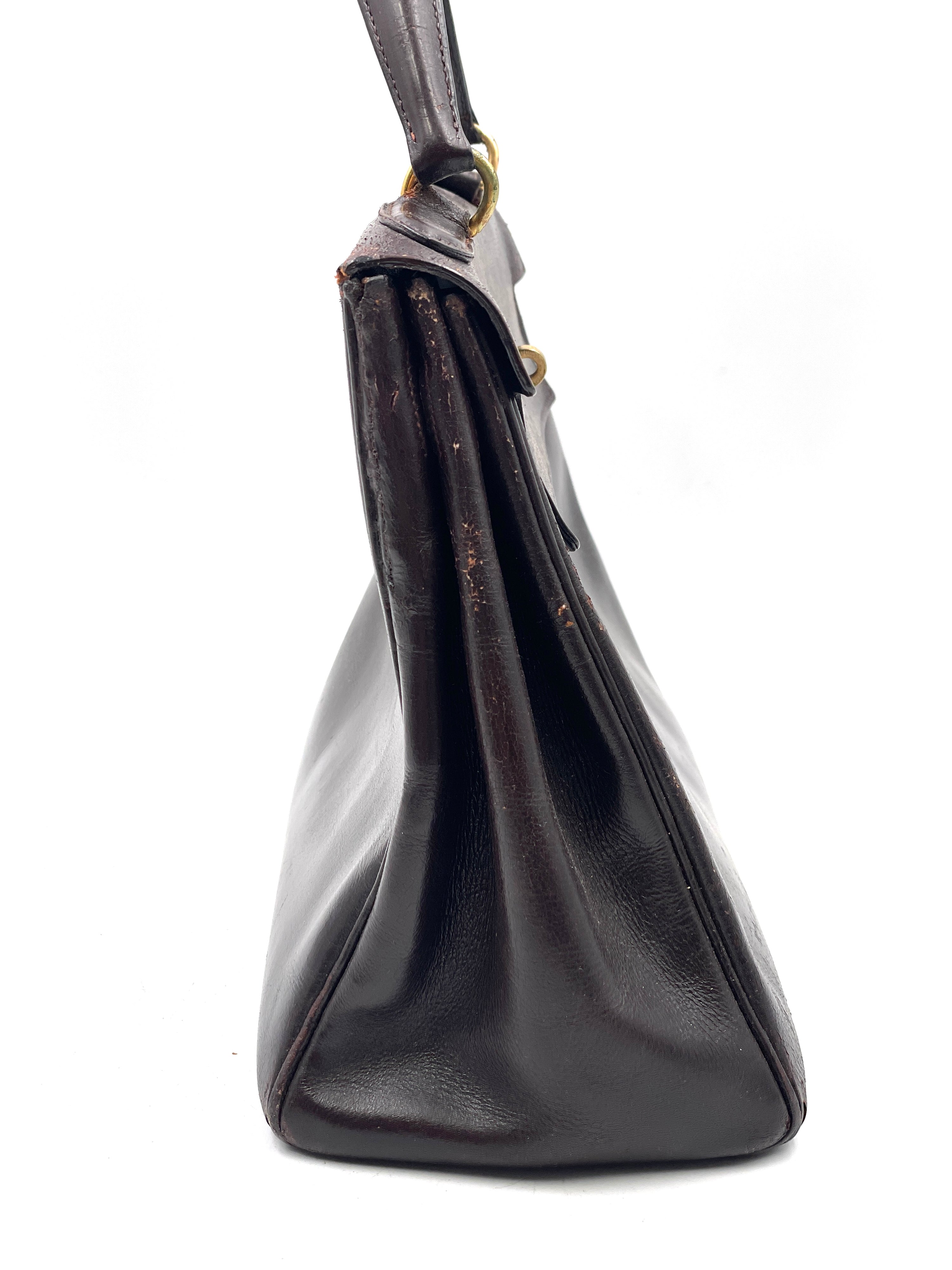 Hermés - Borsa Kelly 28 in Pelle Marrone - Vintage