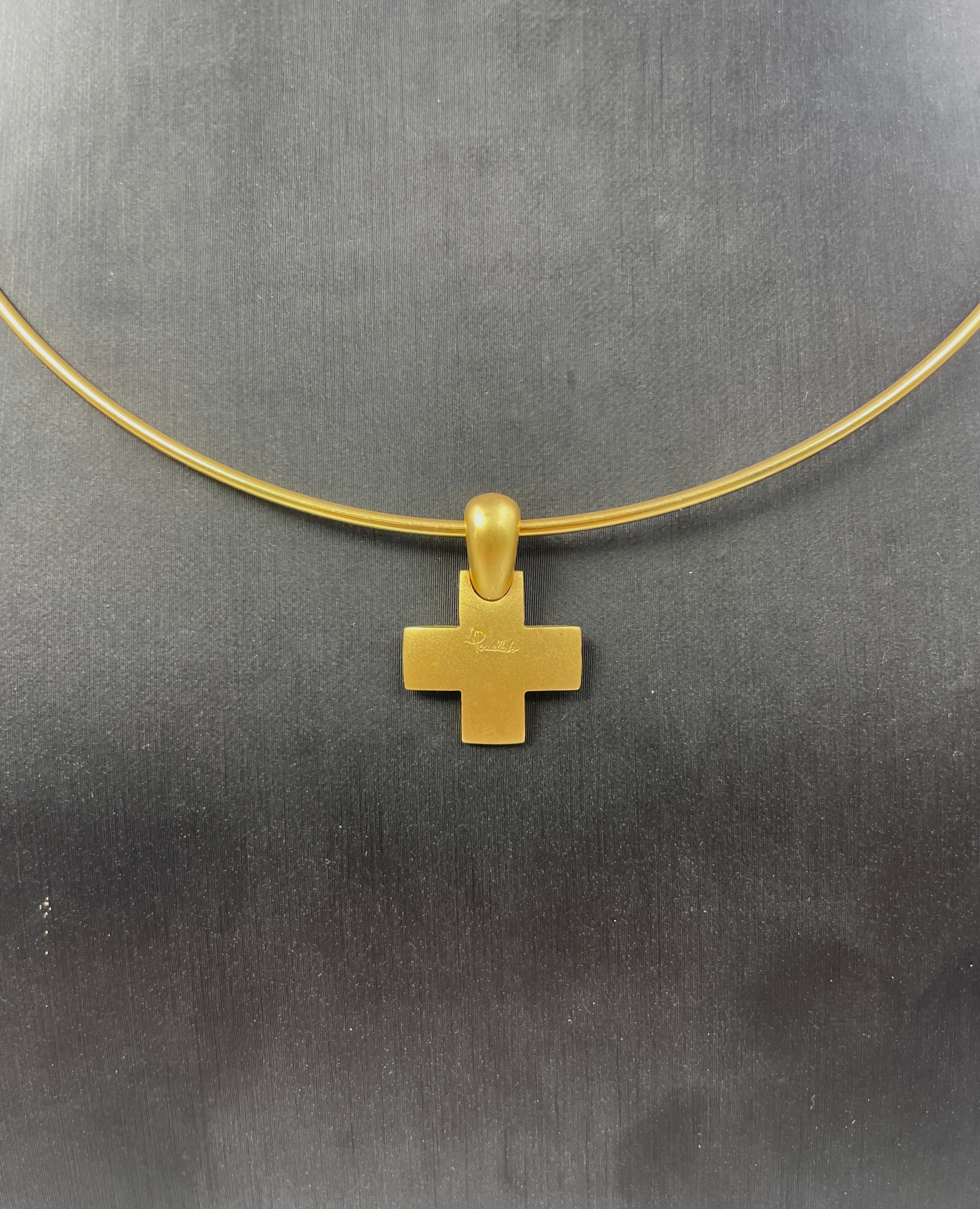 Pomellato - Collana con Ciondolo Croce in Oro Giallo 18K