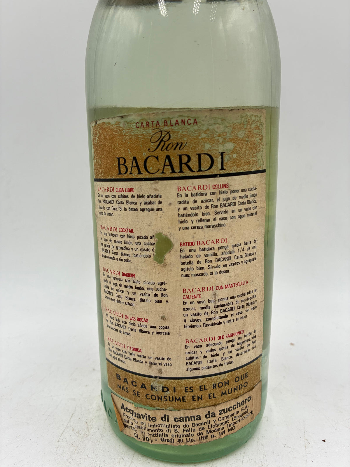 Bacardi - Ron Carta Blanca Superior - Anni '70s - 1L 40%