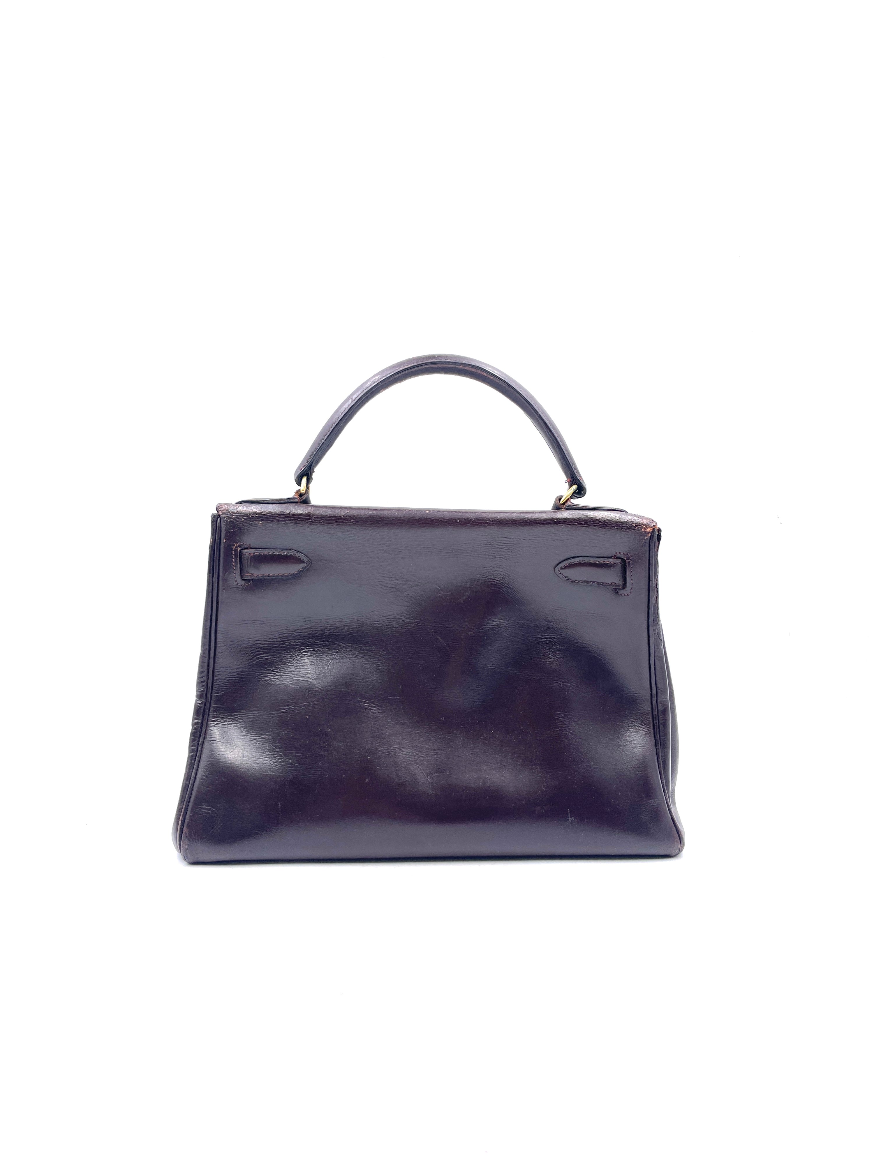 Hermés - Borsa Kelly 28 in Pelle Marrone - Vintage