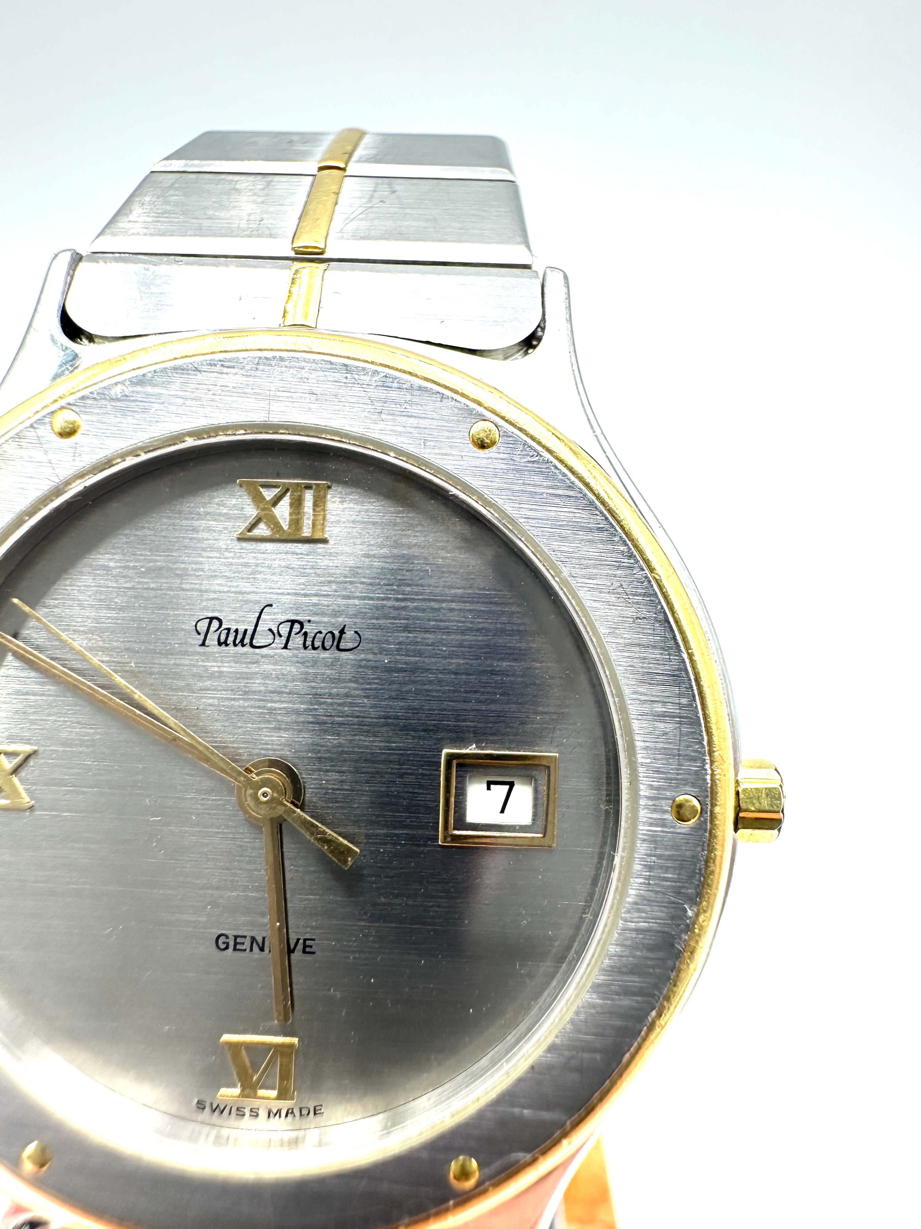 Paul Picot - Kudos Quartz - Orologio Uomo Acciaio Oro - Manuale - Vintage Swiss Made