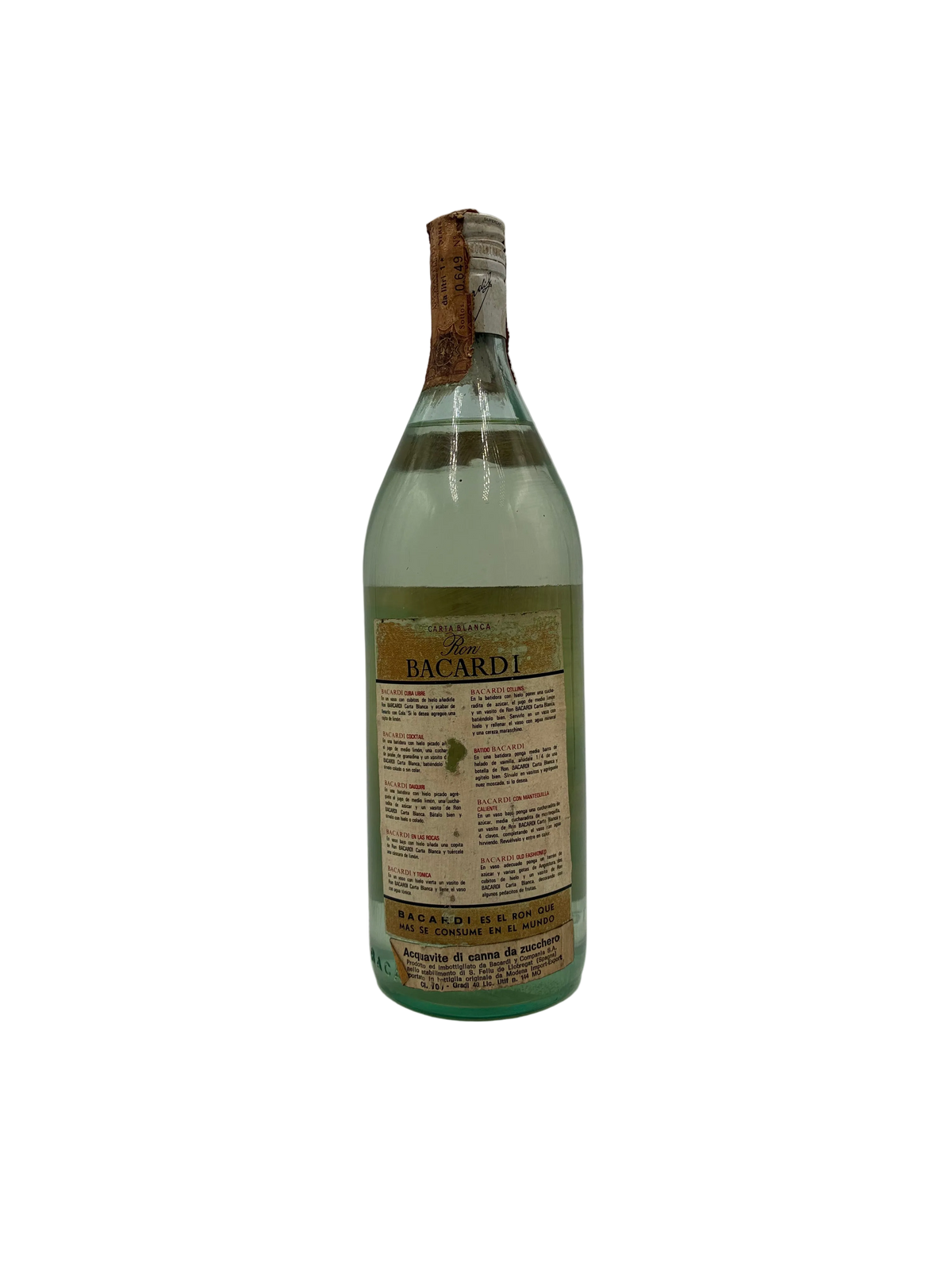 Bacardi - Ron Carta Blanca Superior - Anni '70s - 1L 40%