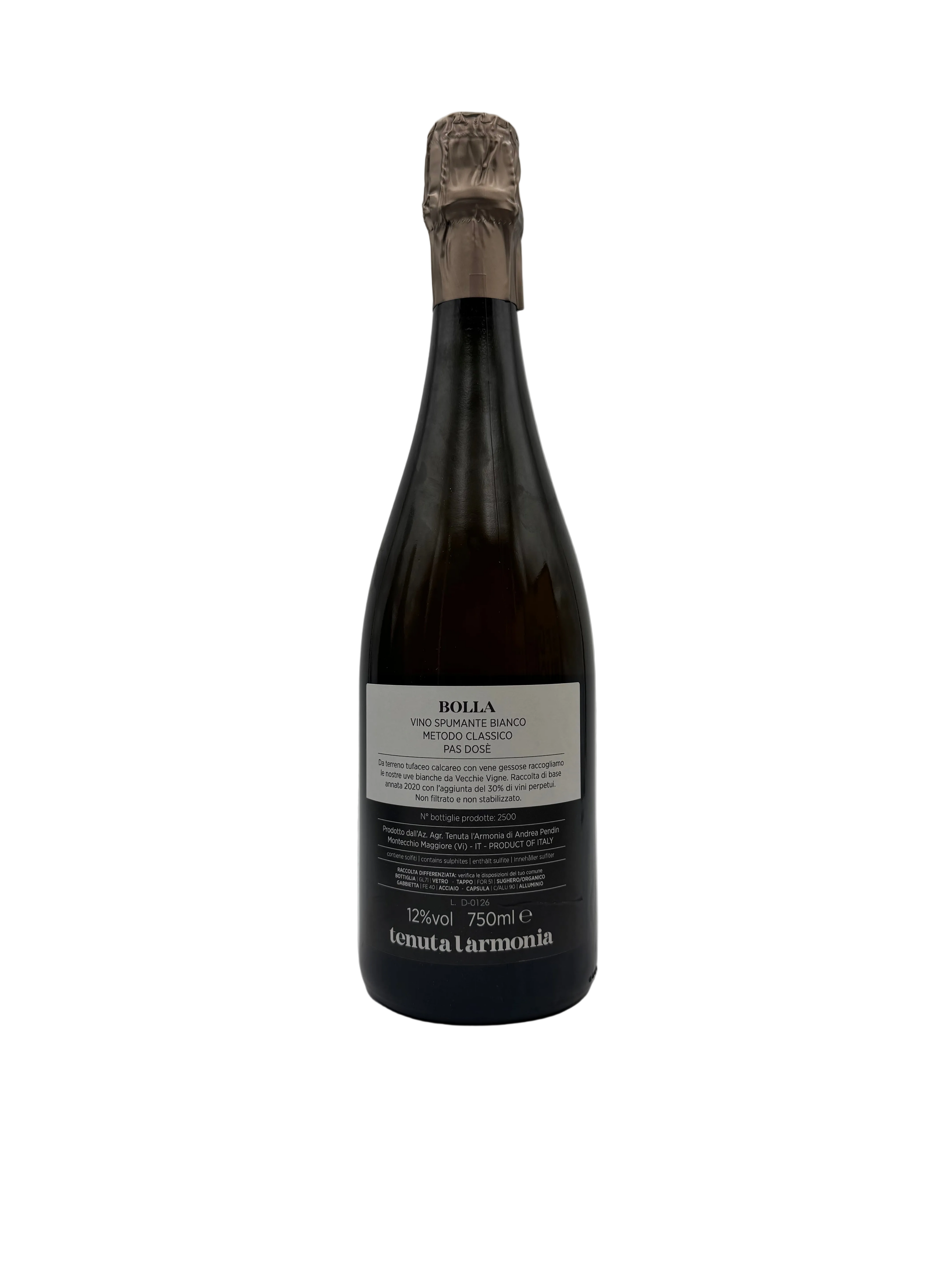 2020- Tenuta L'Armonia - Bolla "Vecchie Vigne" Pas Dosè - Deg. 12/25