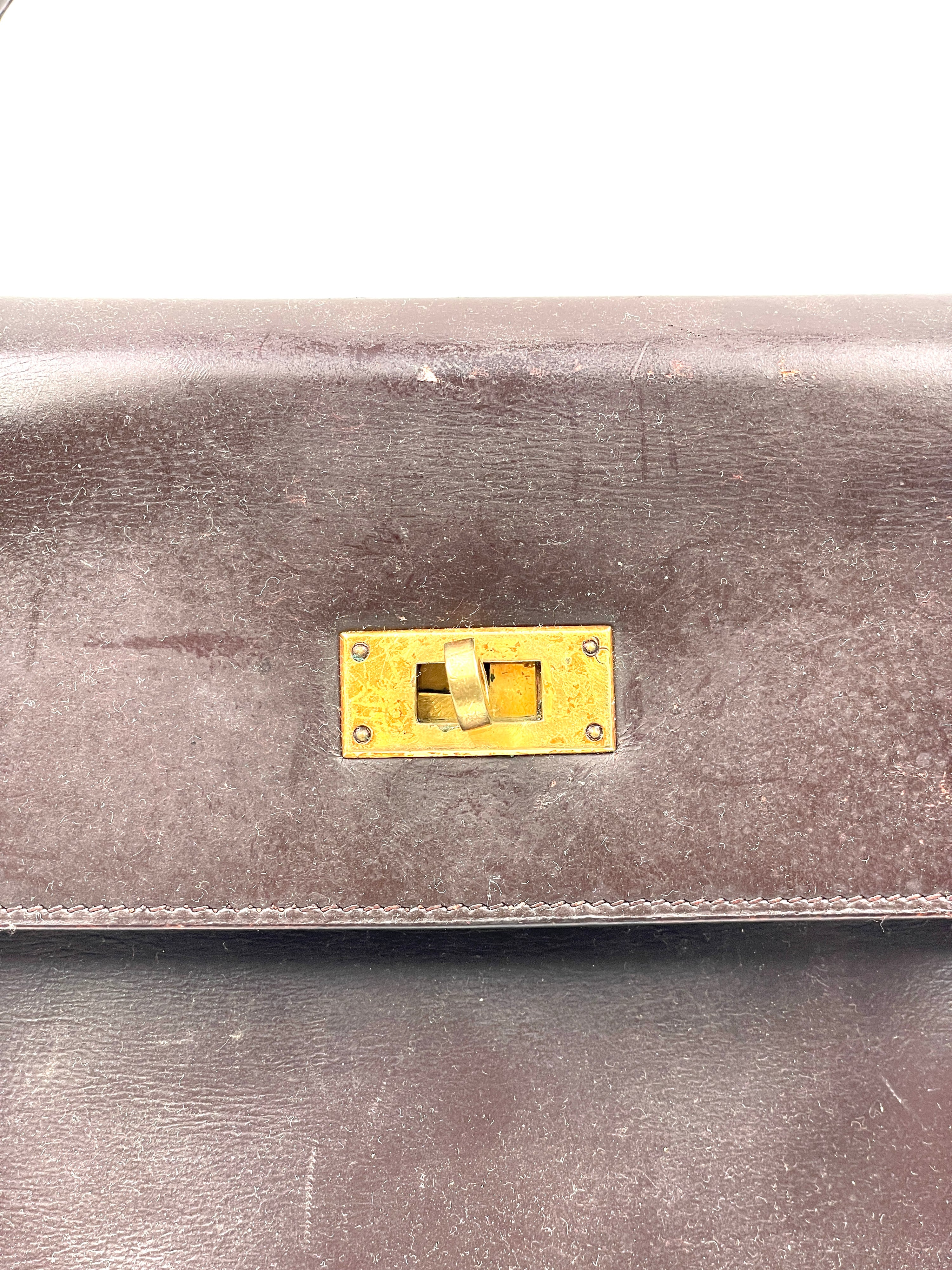 Hermés - Borsa Kelly 28 in Pelle Marrone - Vintage