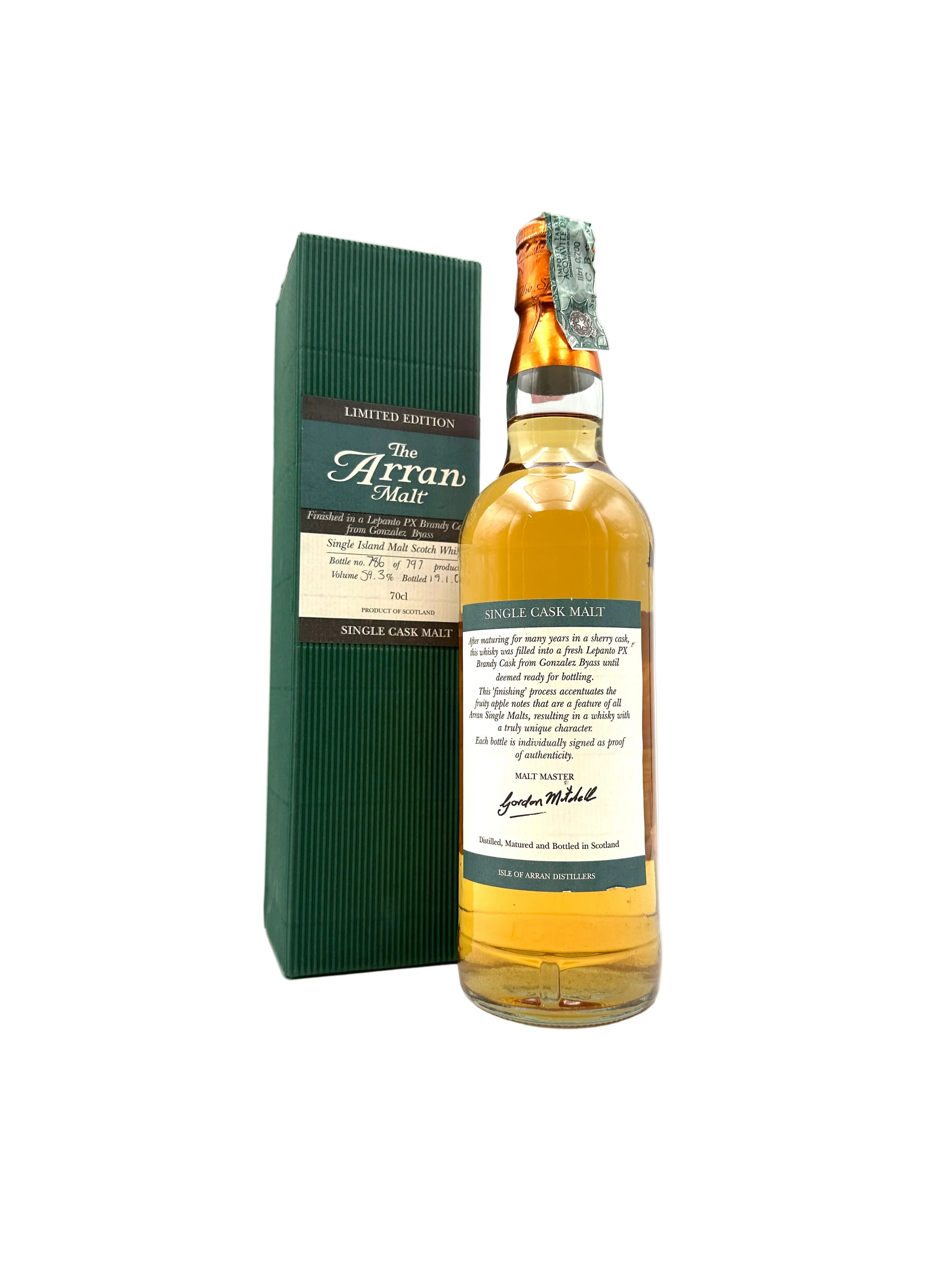 Arran PX Brandy Single Island Malt Scotch Whisky - 0,7L 59,3% - Bottl. 2006