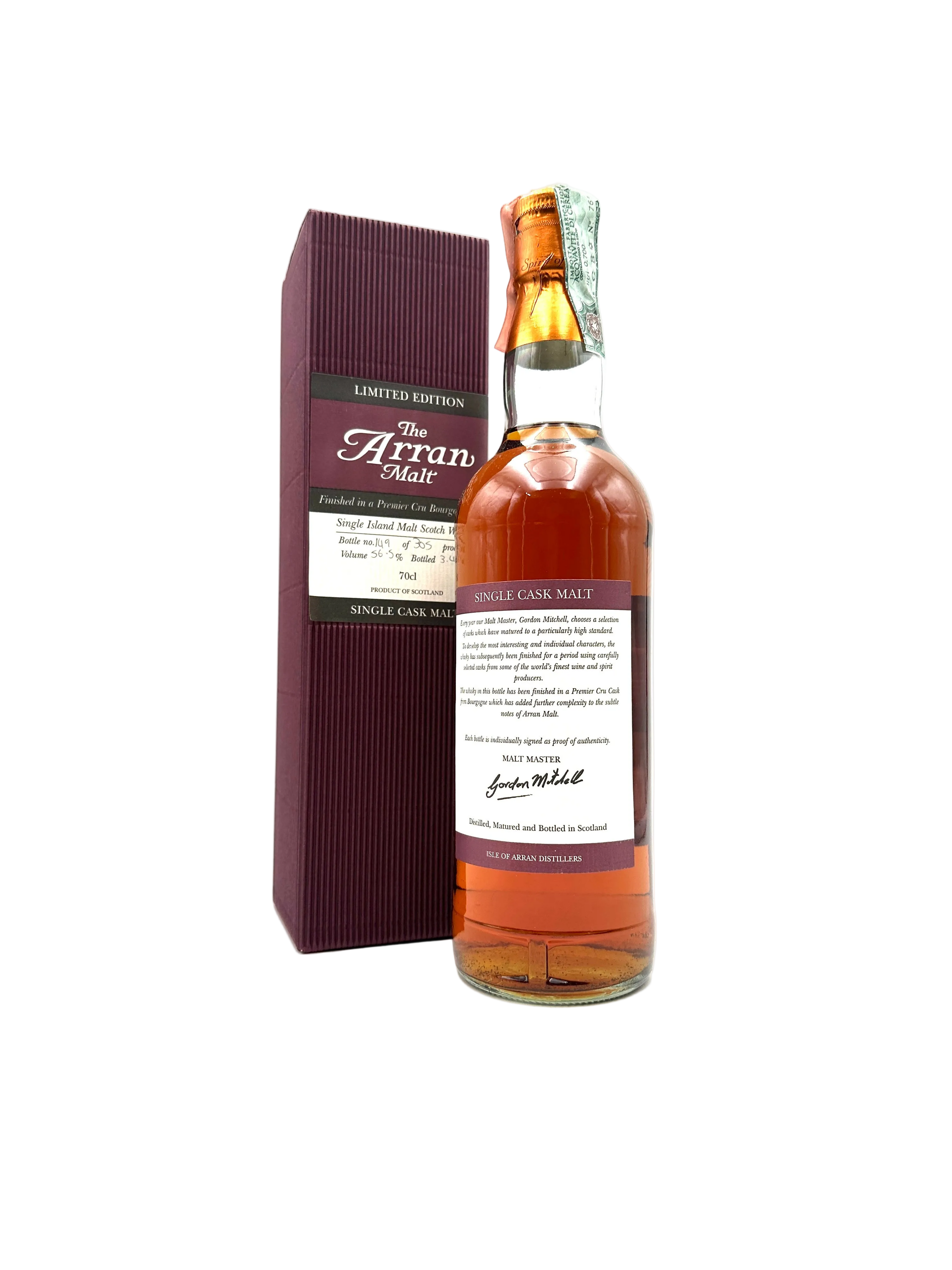 Arran Bourgogne 1er Cask Single Island Malt Scotch Whisky - 0,7L 56,5% - Bottl. 2006