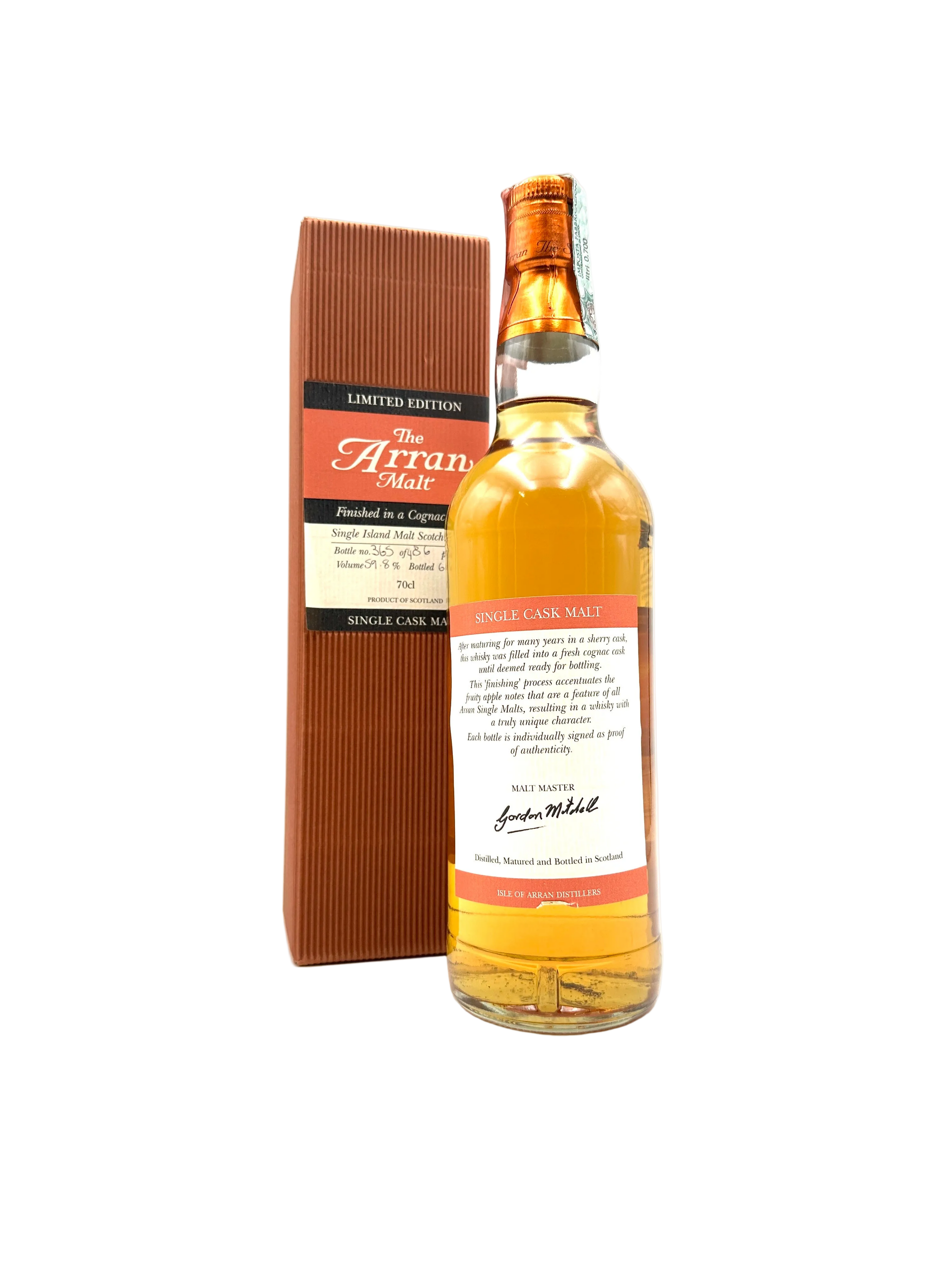 Arran Cognac Cask Single Island Malt Scotch Whisky - 0,7L 59,8% - Bottl. 2005