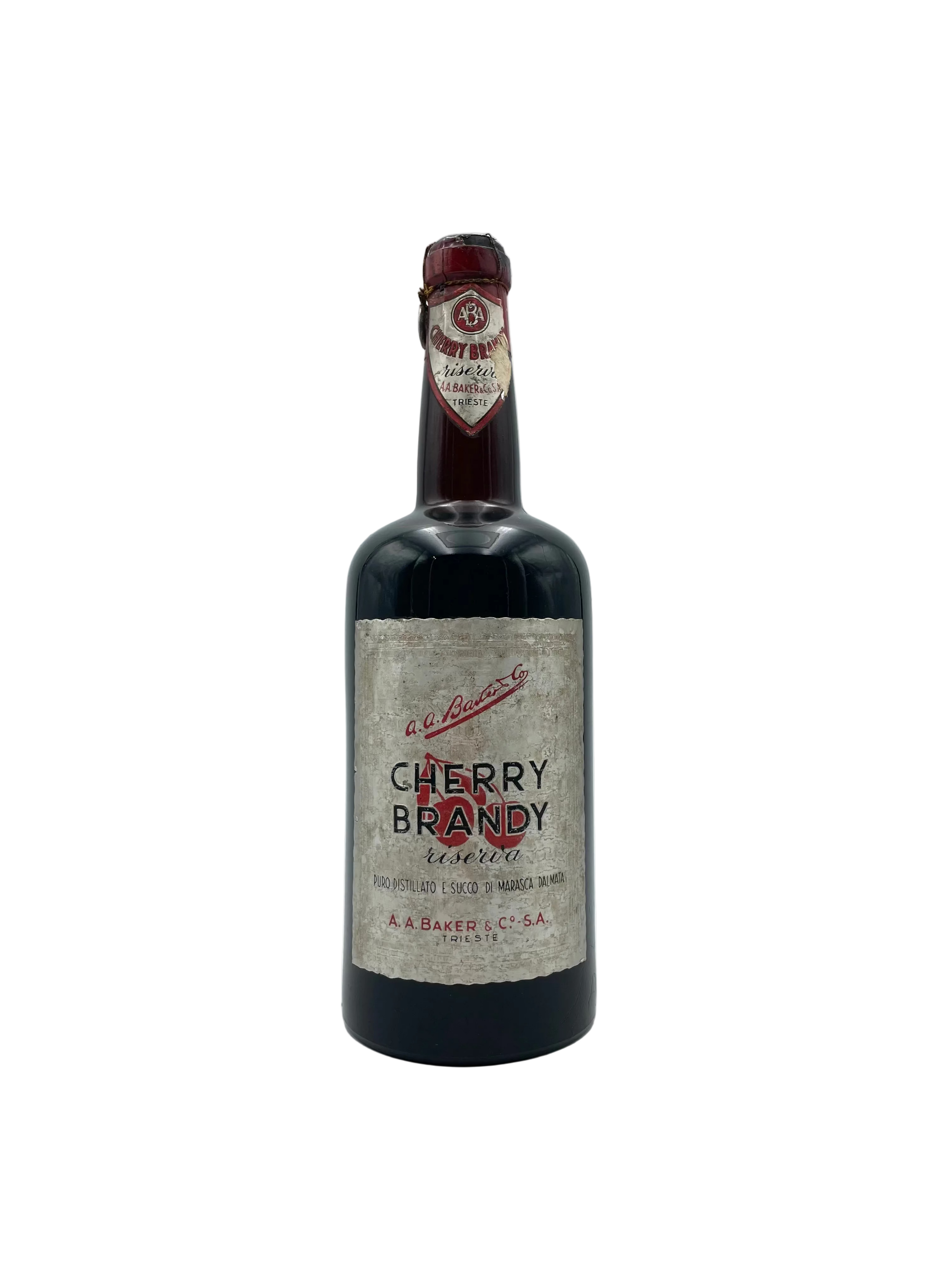 A. A. Baker - Cherry Brandy Riserva - 1L 32% - Sigillo Fasci Anni '30s / '40s
