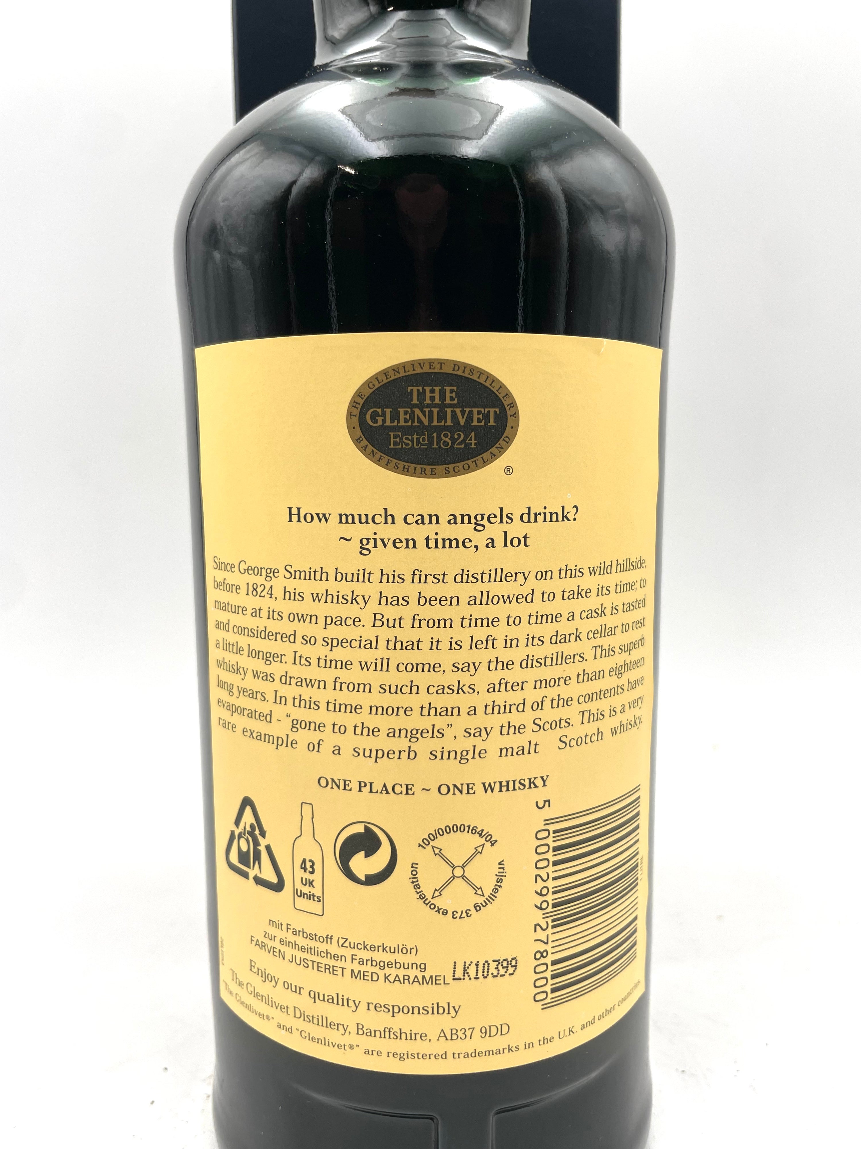 The Glenlivet - 18 YO Pure Single Malt Scotch Whisky - Anni '90s