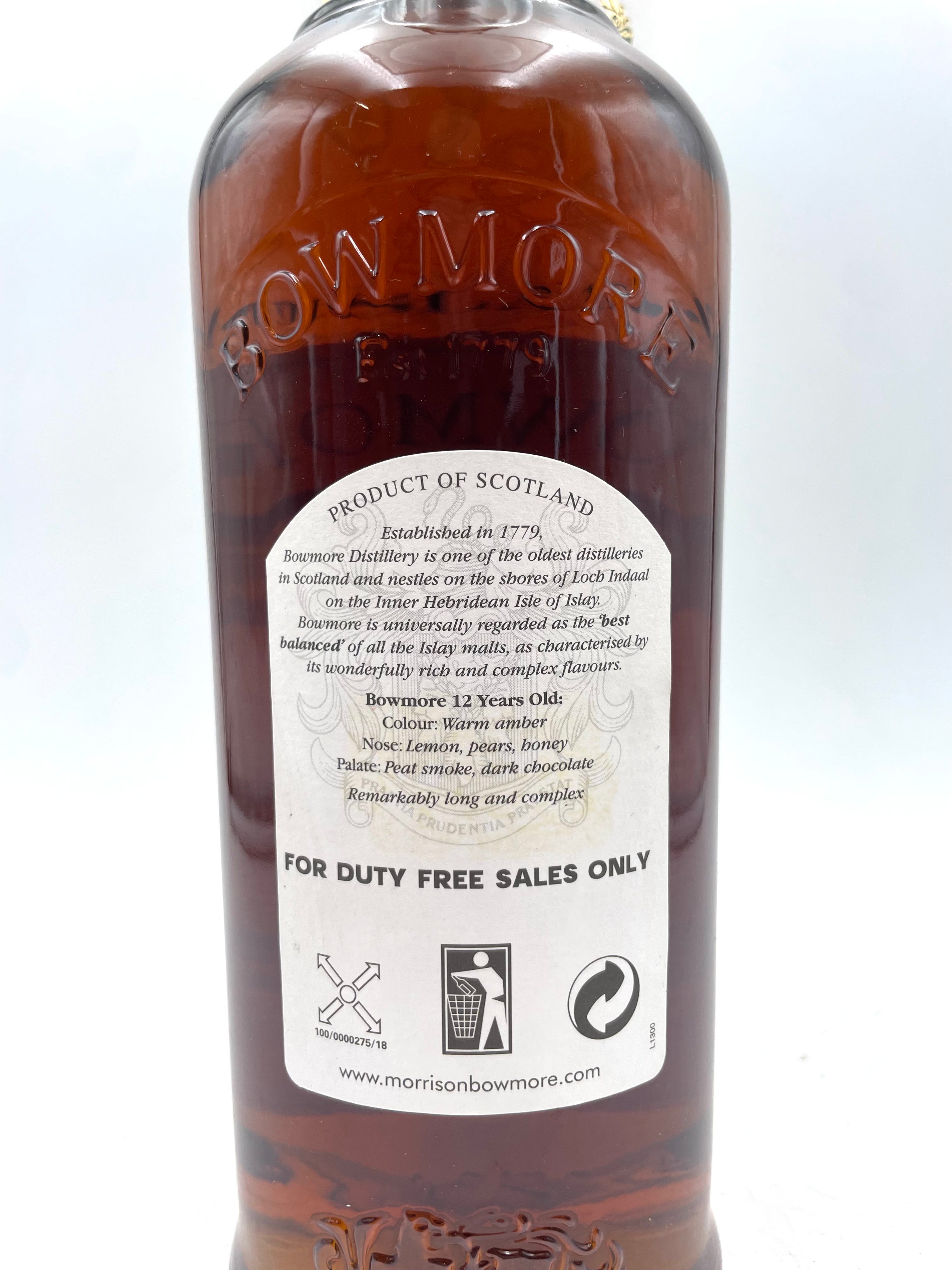 Bowmore - 12 YO Islay Single Malt Scotch Whisky - Anni '90s