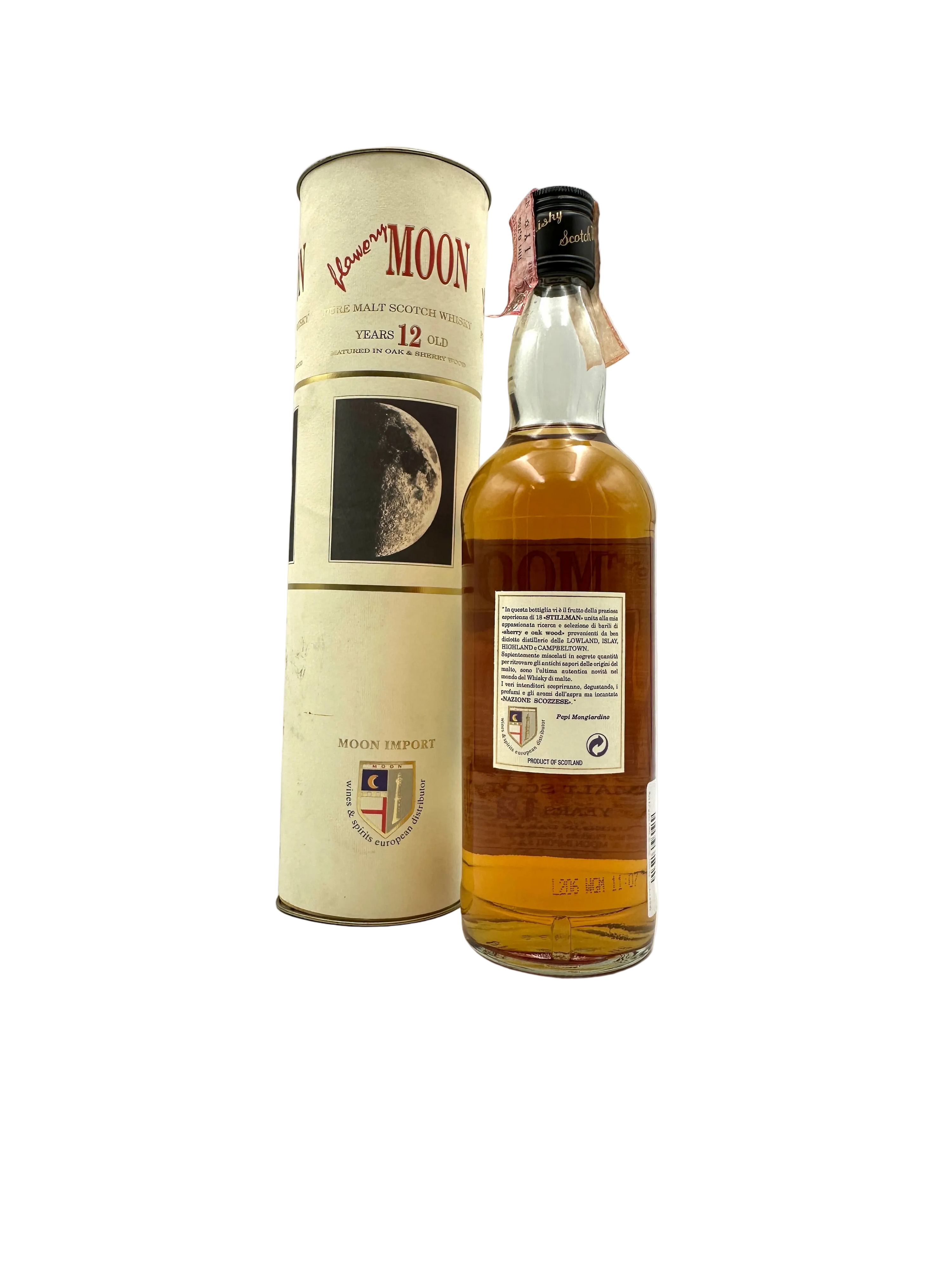 Moon Import - Flowery Moon 12 Years Old Pure Malt Scotch Whisky - 1980s