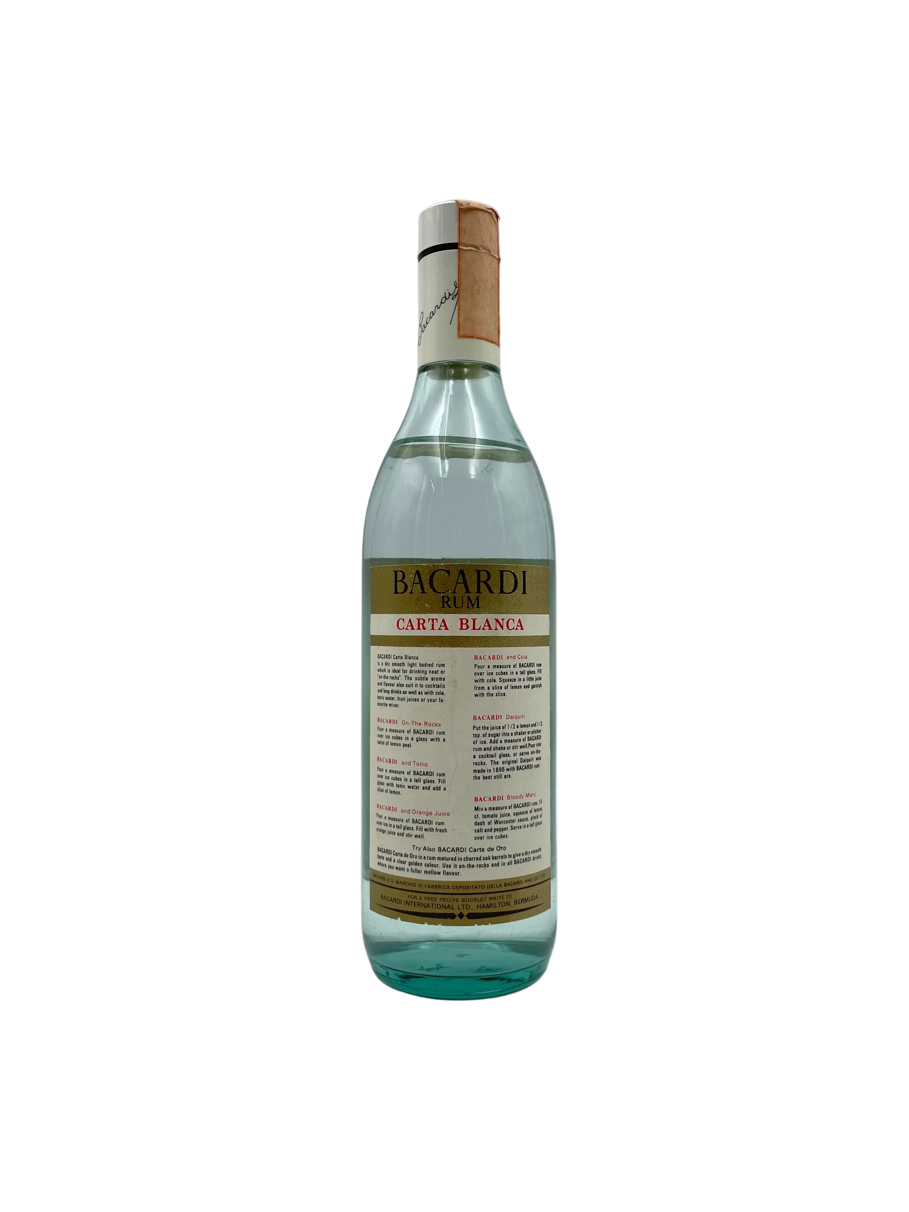 Bacardi - Rum Superior Carta Blanca - Anni '70s