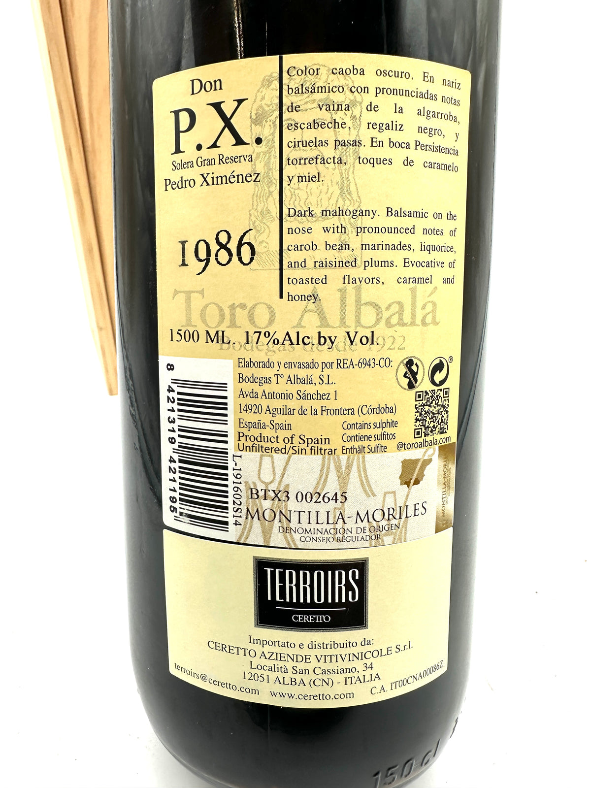 1986 - Bodega Toro Albala - Don P.X. Gran Reserva - Magnum