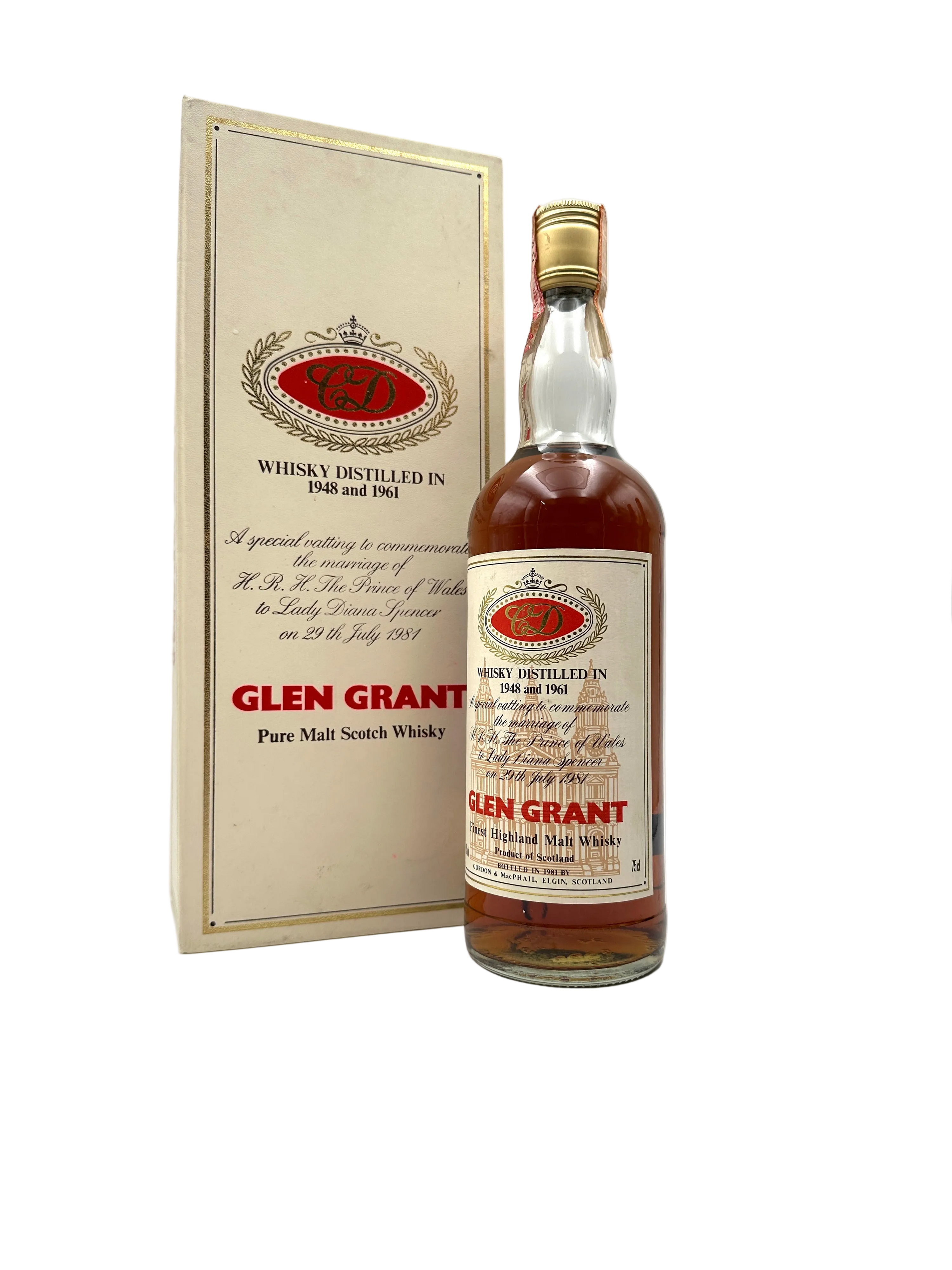 1948/1961 - Glen Grant - Royal Marriage Finest Highland Malt Whisky - G&M - Bottl. 1981