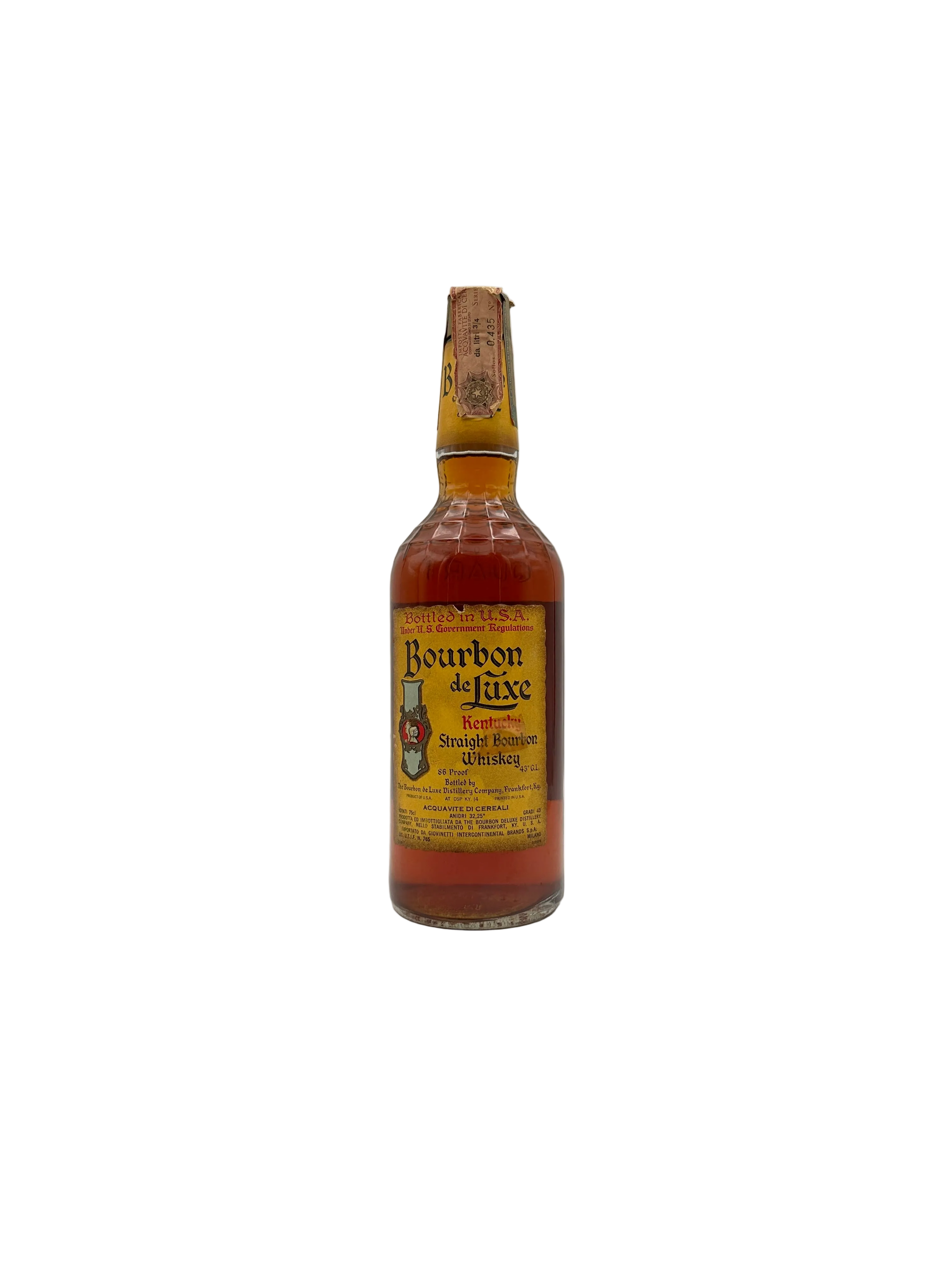Bourbon de Luxe - Kentucky Straight Bourbon Whiskey - 1960s