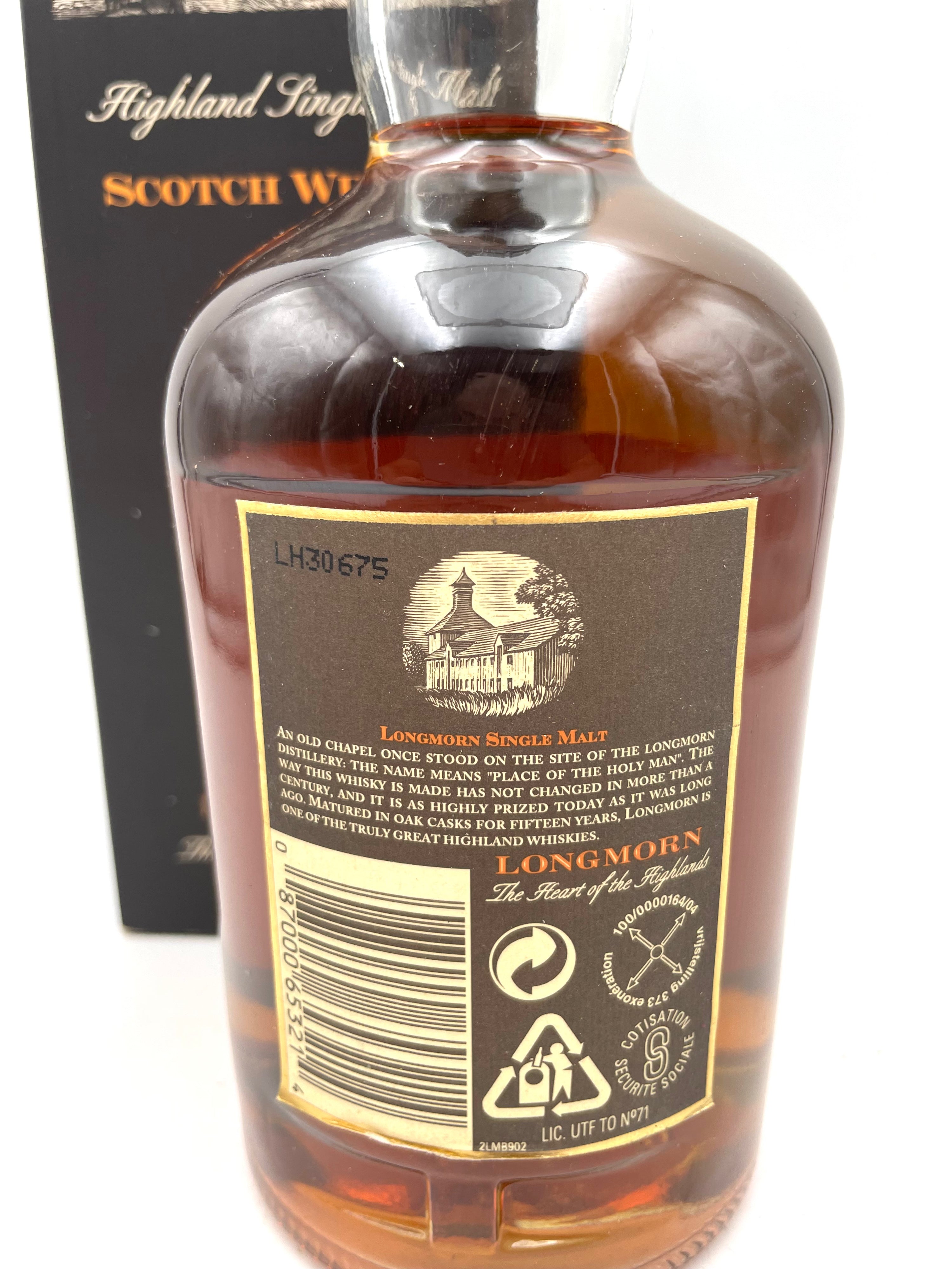 Longmorn - 15 YO Highland Single Malt Scotch Whisky - Anni '90s