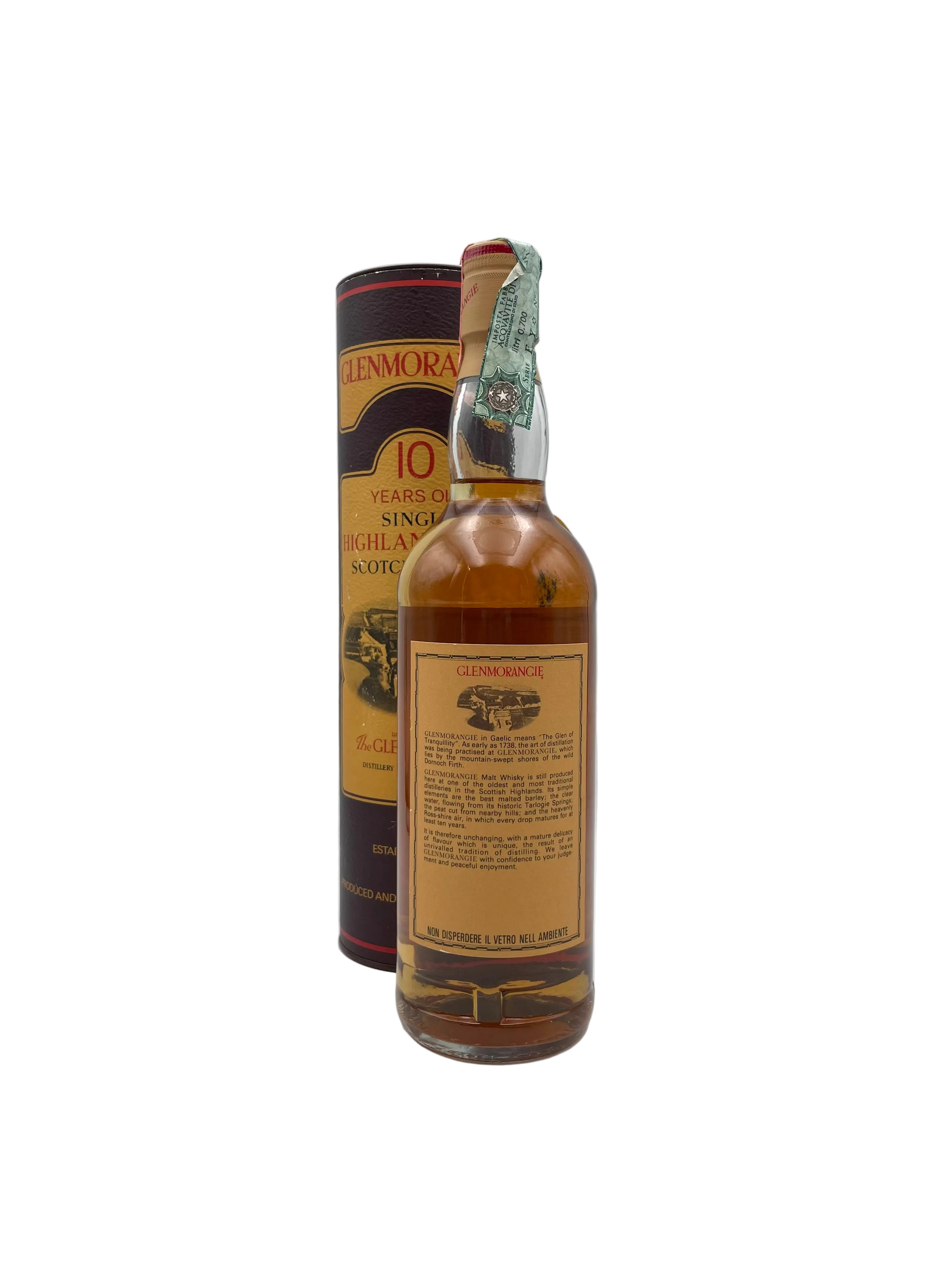 Glenmorangie - 10 YO Single Highland Malt Scotch Whisky - Anni '90s