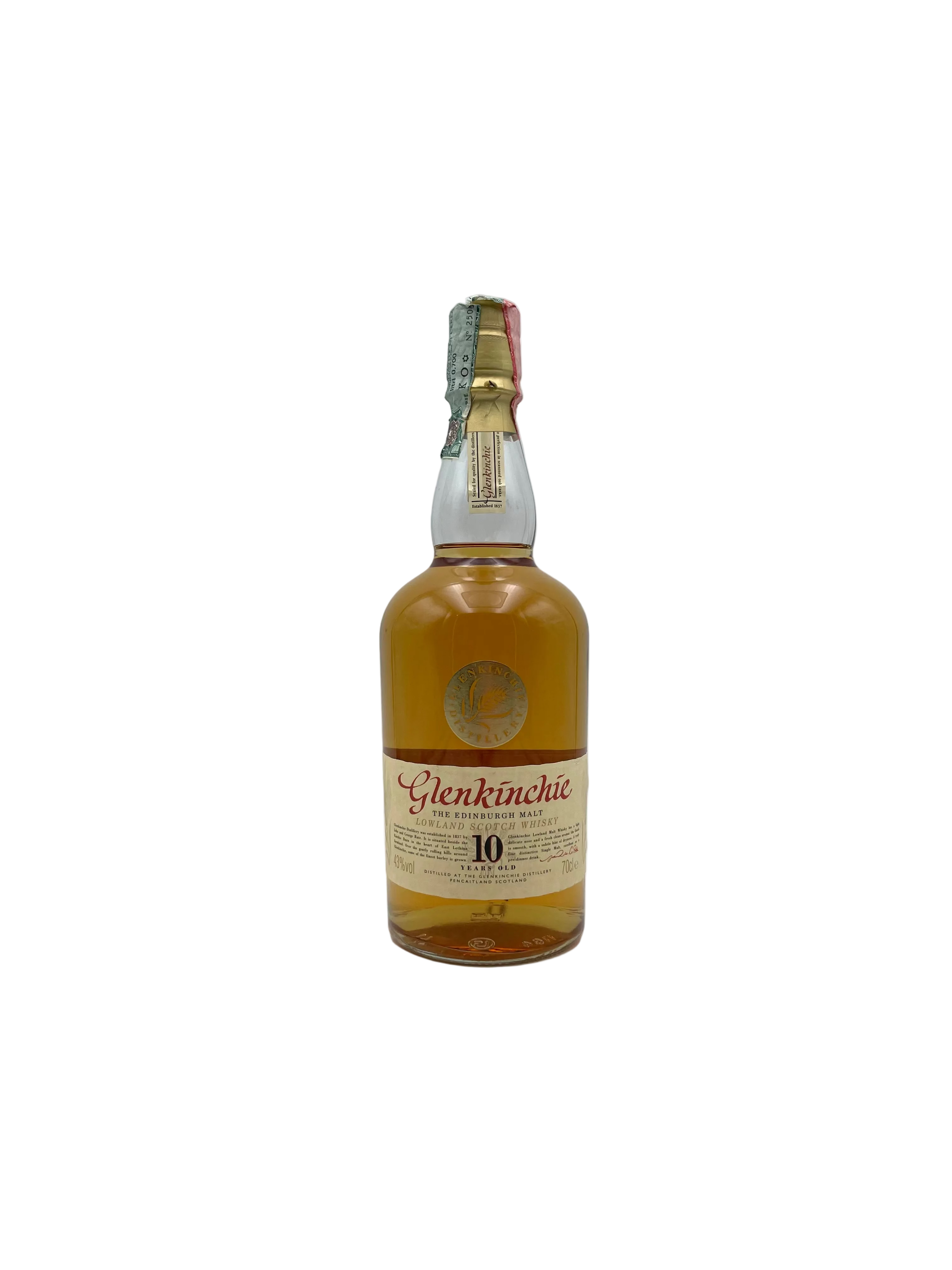 Glenkinchie - 10 YO Lowland Single Malt Scotch Whisky - Anni '90s