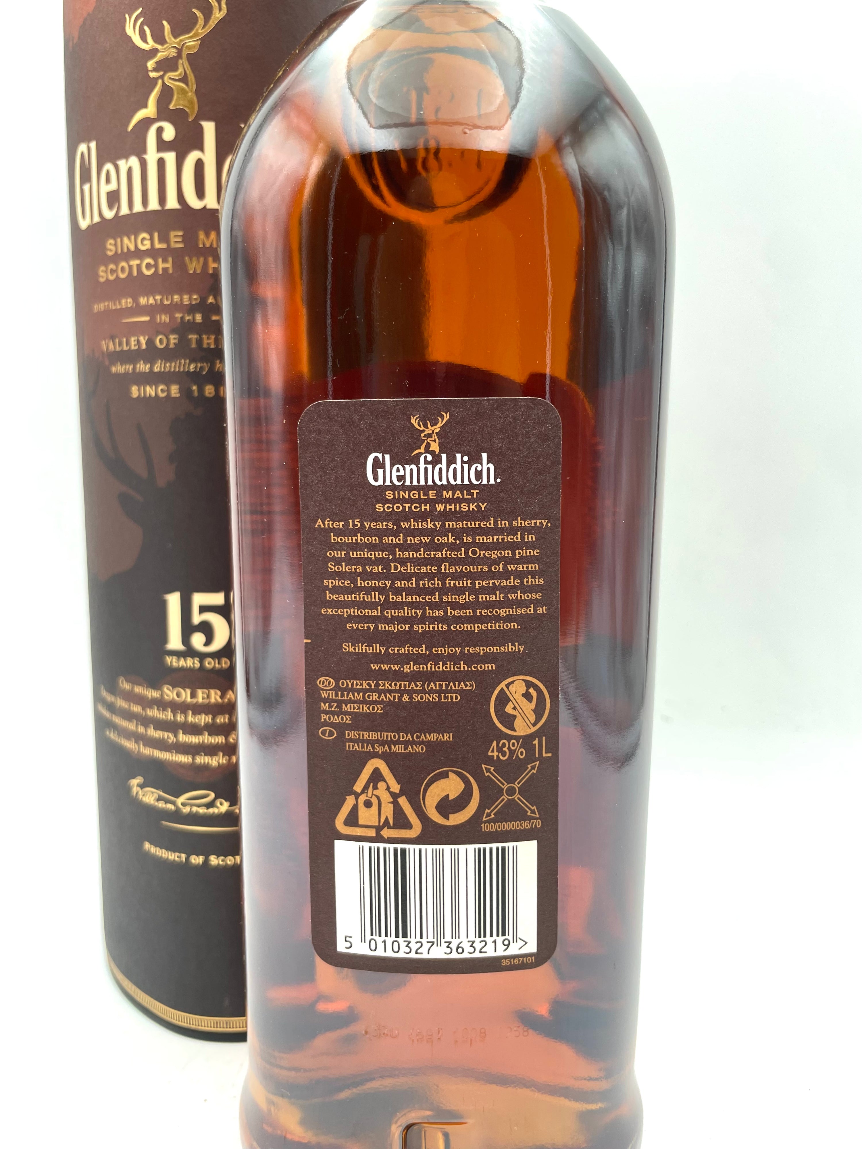 Glenfiddich - 15 YO Solera Single Malt Scotch Whisky - Anni '00s