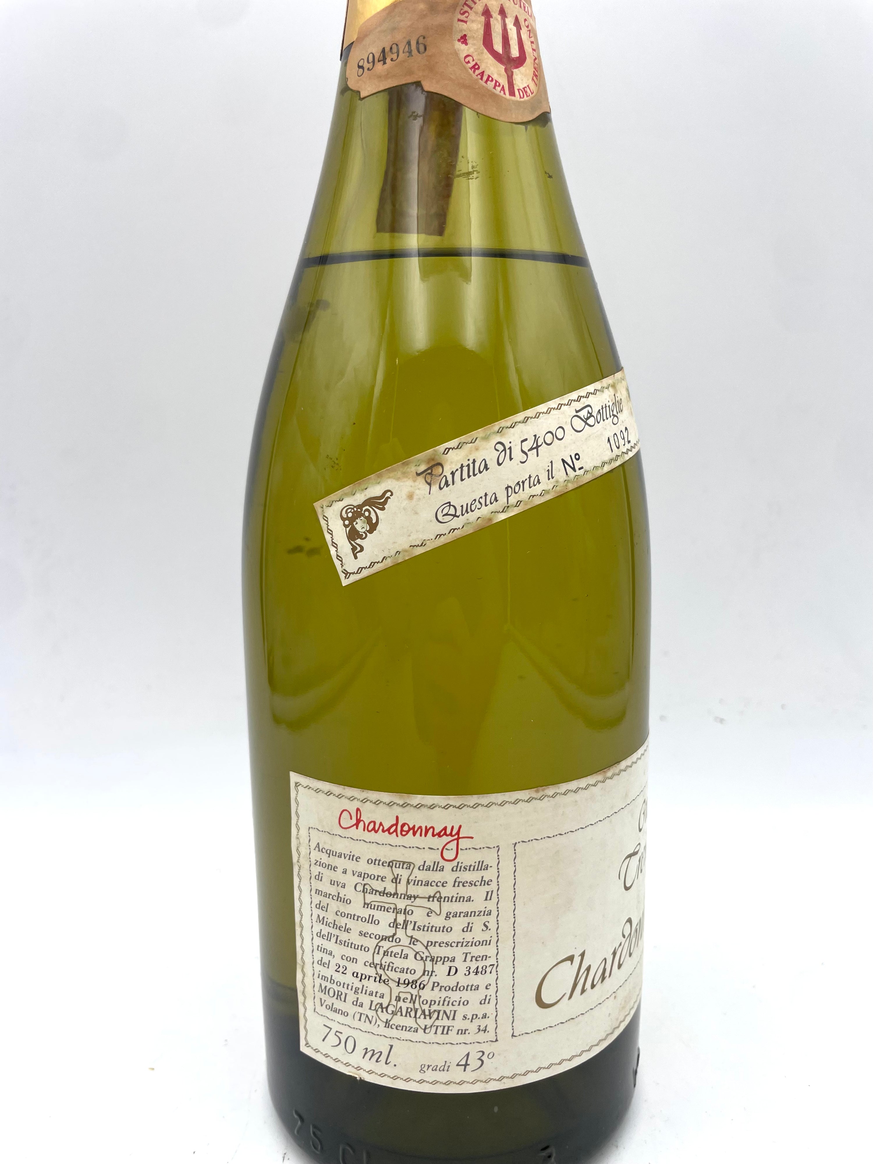 Istituto di S. Michele - Mori da Lagariavini - Grappa Trentina di Chardonnay - Anni '80s