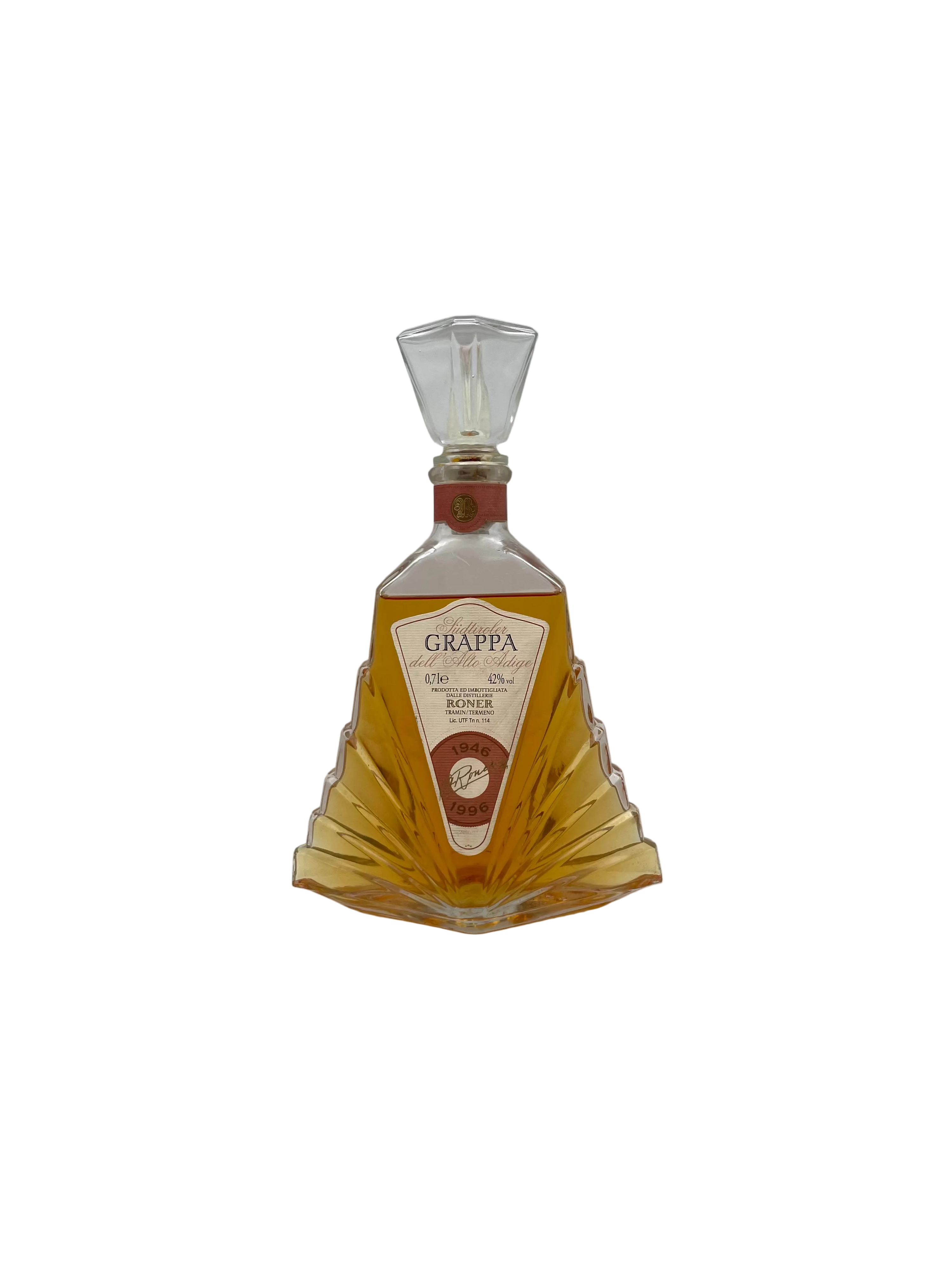 1996 - Roner - Grappa dell'Alto Adige - Anniversario 50° - Anni '90s