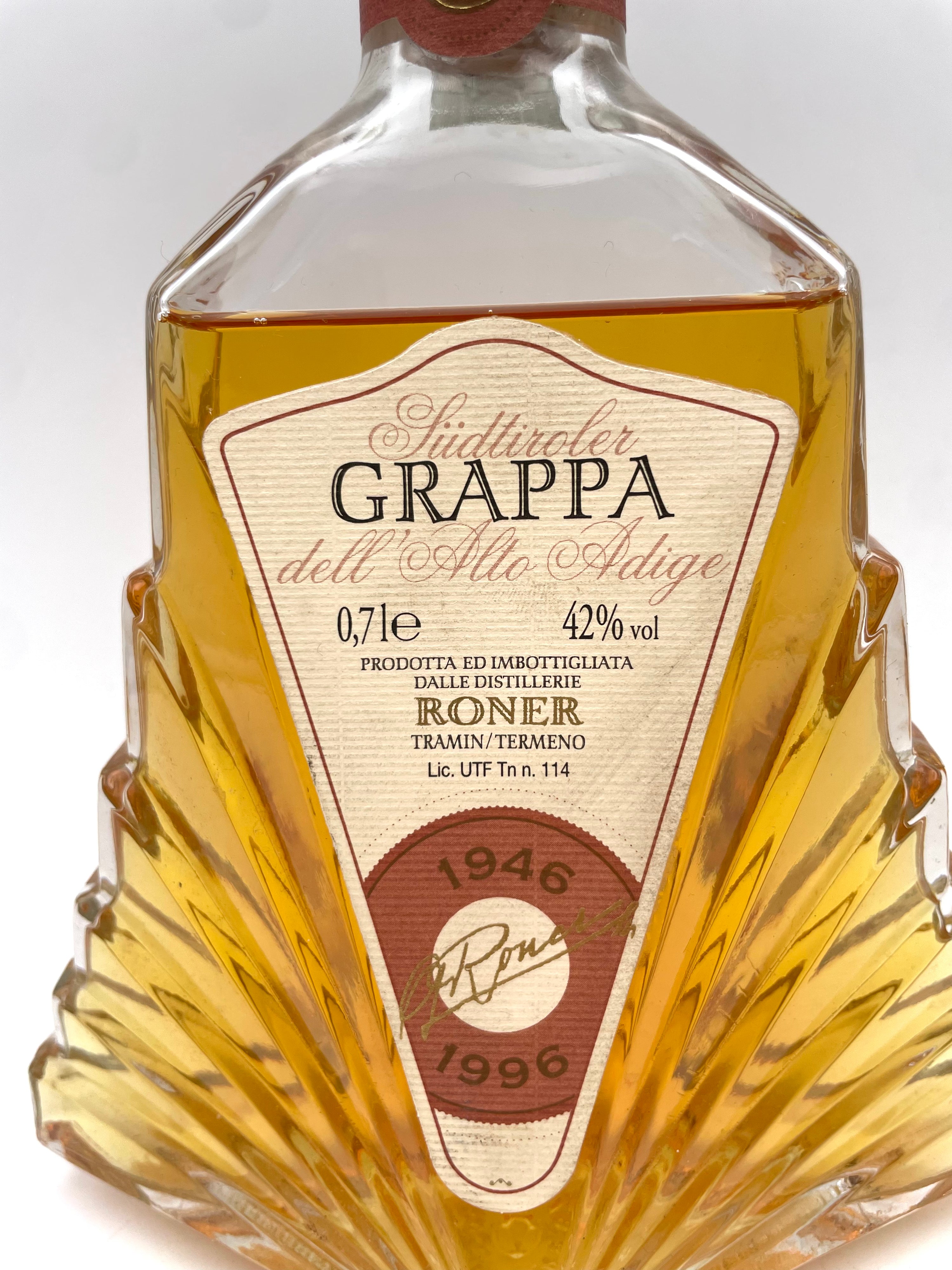 1996 - Roner - Grappa dell'Alto Adige - Anniversario 50° - Anni '90s