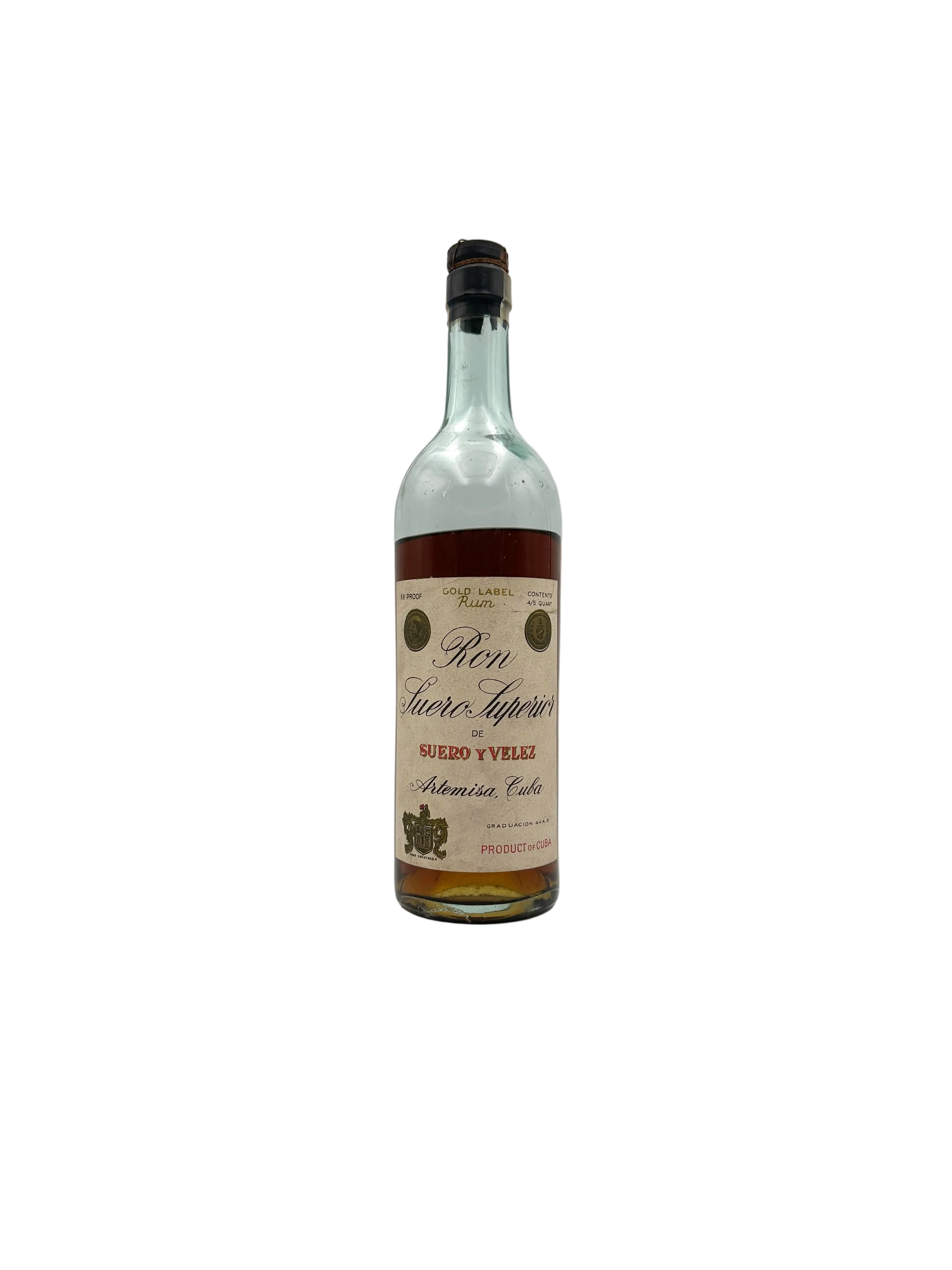 Suero y Velez - Ron Superior Gold Label - Sigillo Testa 1940s