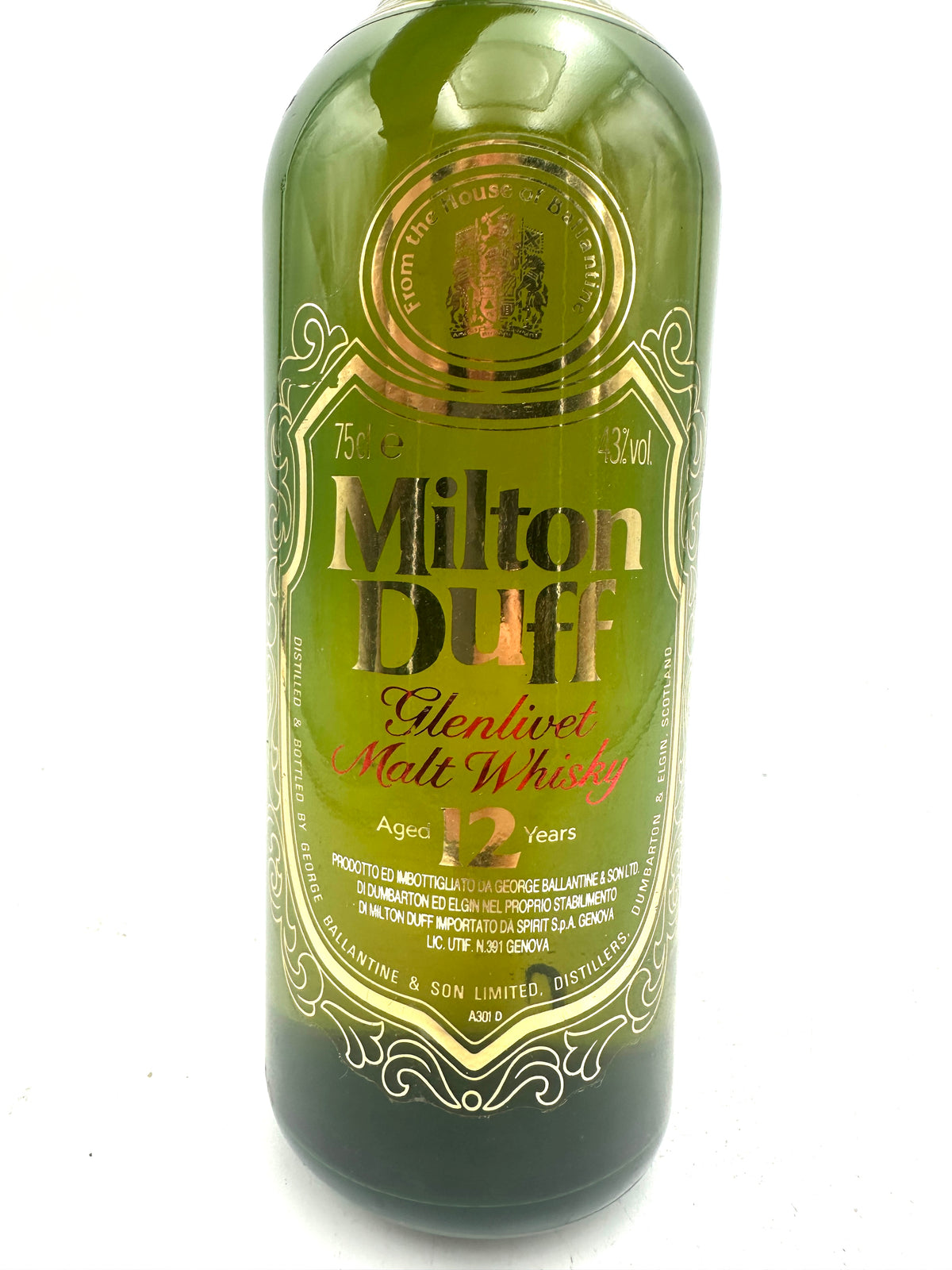 Milton Duff - 12 Years Old Glenlivet Malt Whisky - 1980s