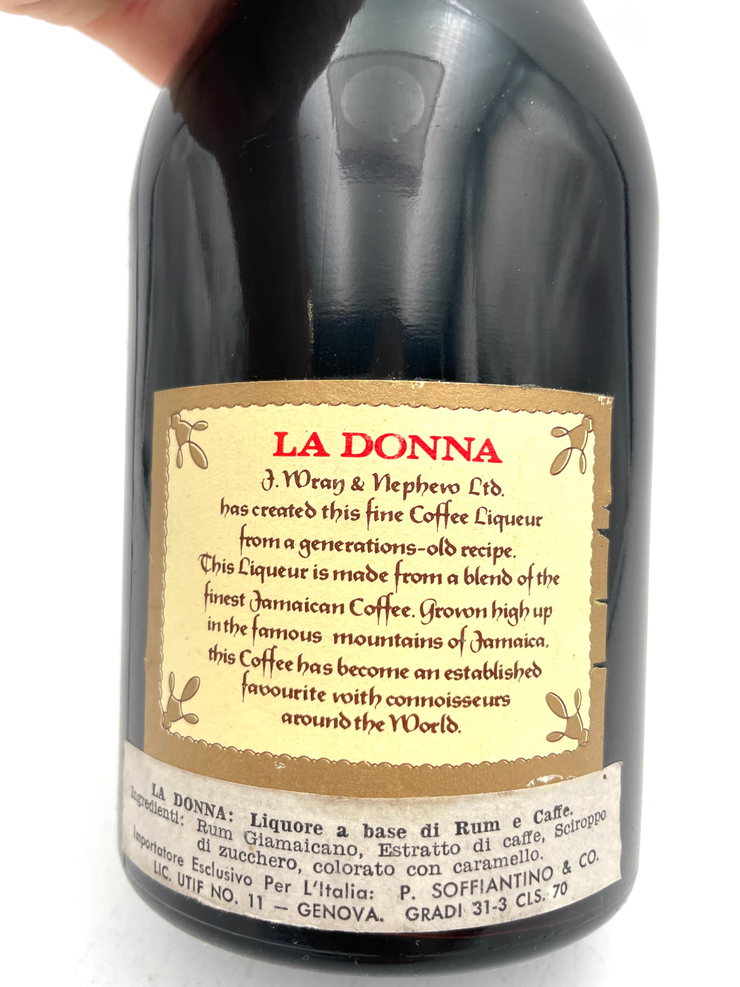 La Donna - Jamaican Coffee Liqueur - J. Wray & Nephew - Anni '80s