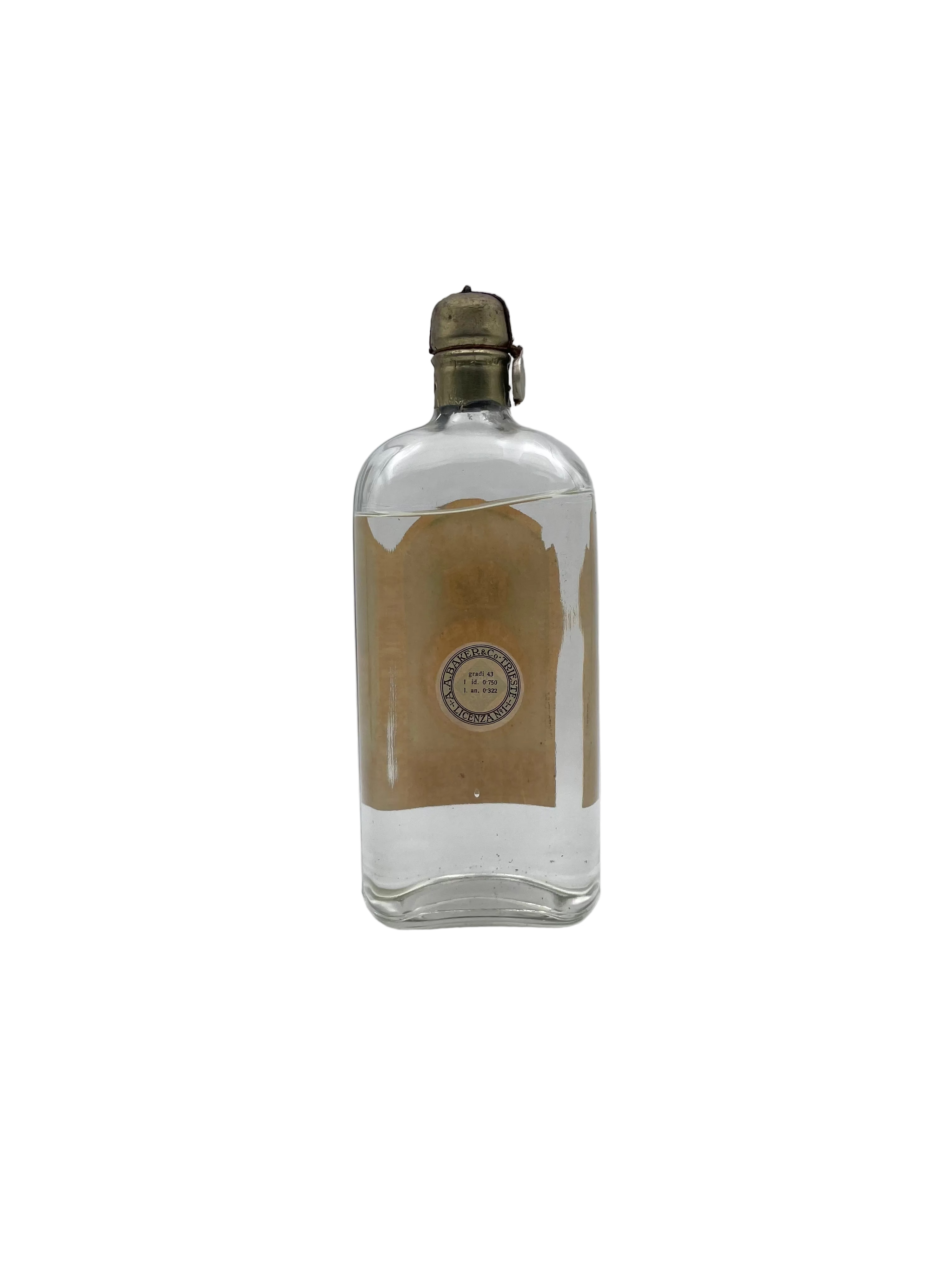 A.A. Baker - Finest Dry Gin - Sigillo Testa Anni '40s