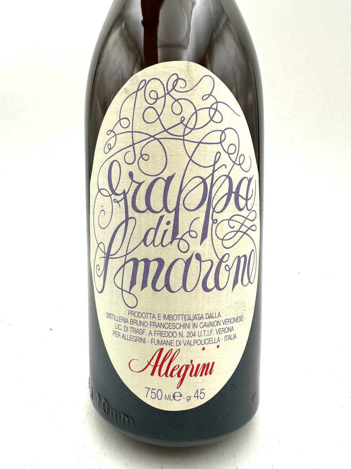 Allegrini - Grappa di Amarone - Anni 1980