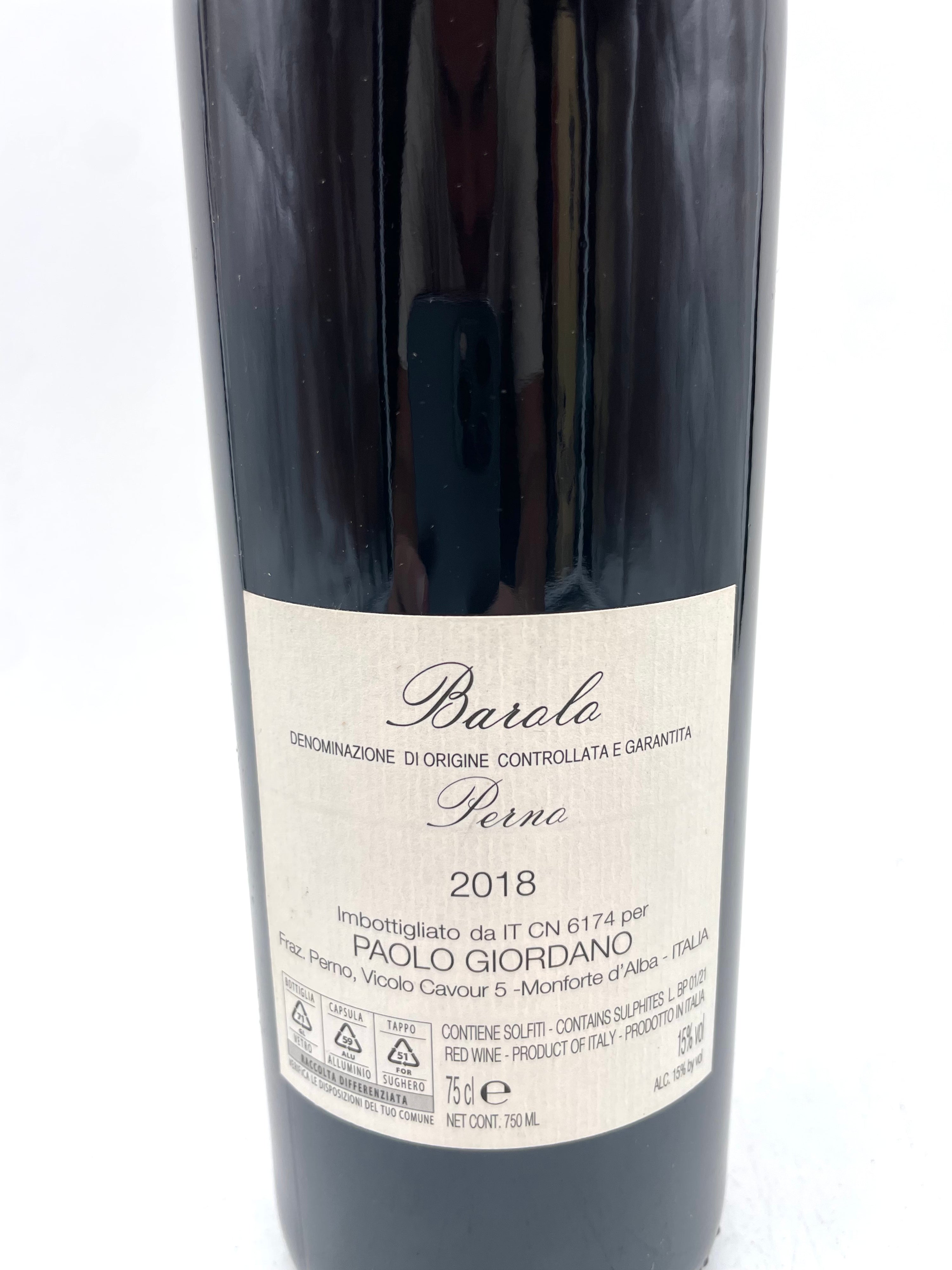2018 - Paolo Giordano - Barolo Perno