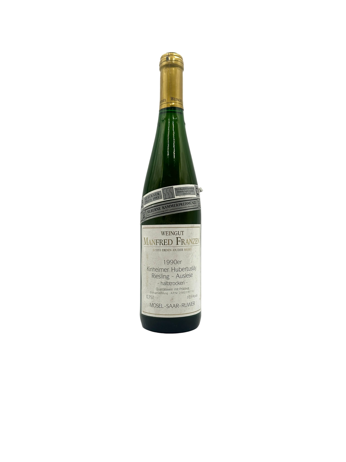 1990 - Weingut Manfred Franzen - Kinheimer Hubertuslay Riesling Auslese Halbtrocken