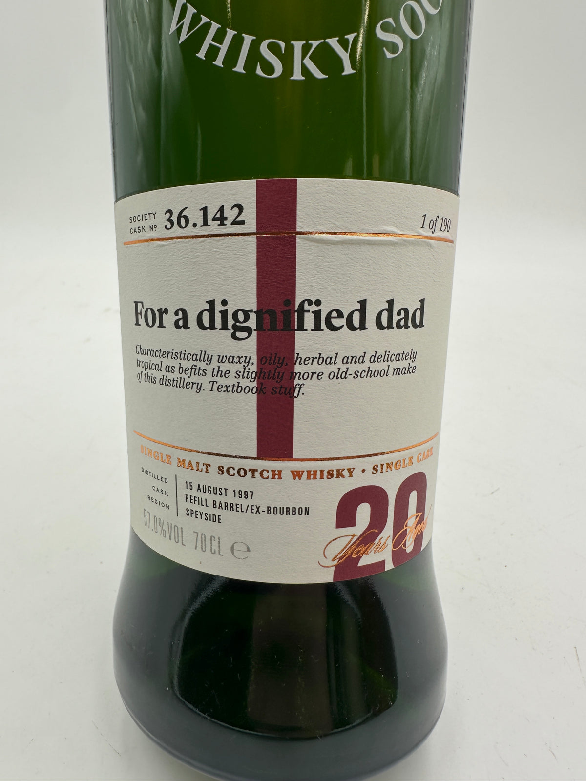 1997 - Benrinnes - "For a dignified dad" 20 Years Old Single Malt Scotch Whisky - Casck N. 36.142 - The Scotch Malt Whisky Society