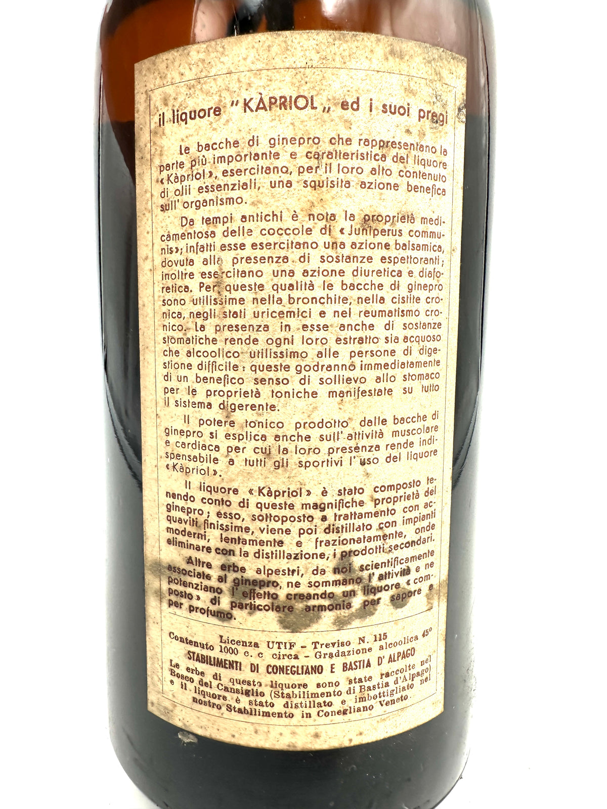 Distilleria dell'Alpe - Kapriol - 1L 45% - Sigillo Stella '50s