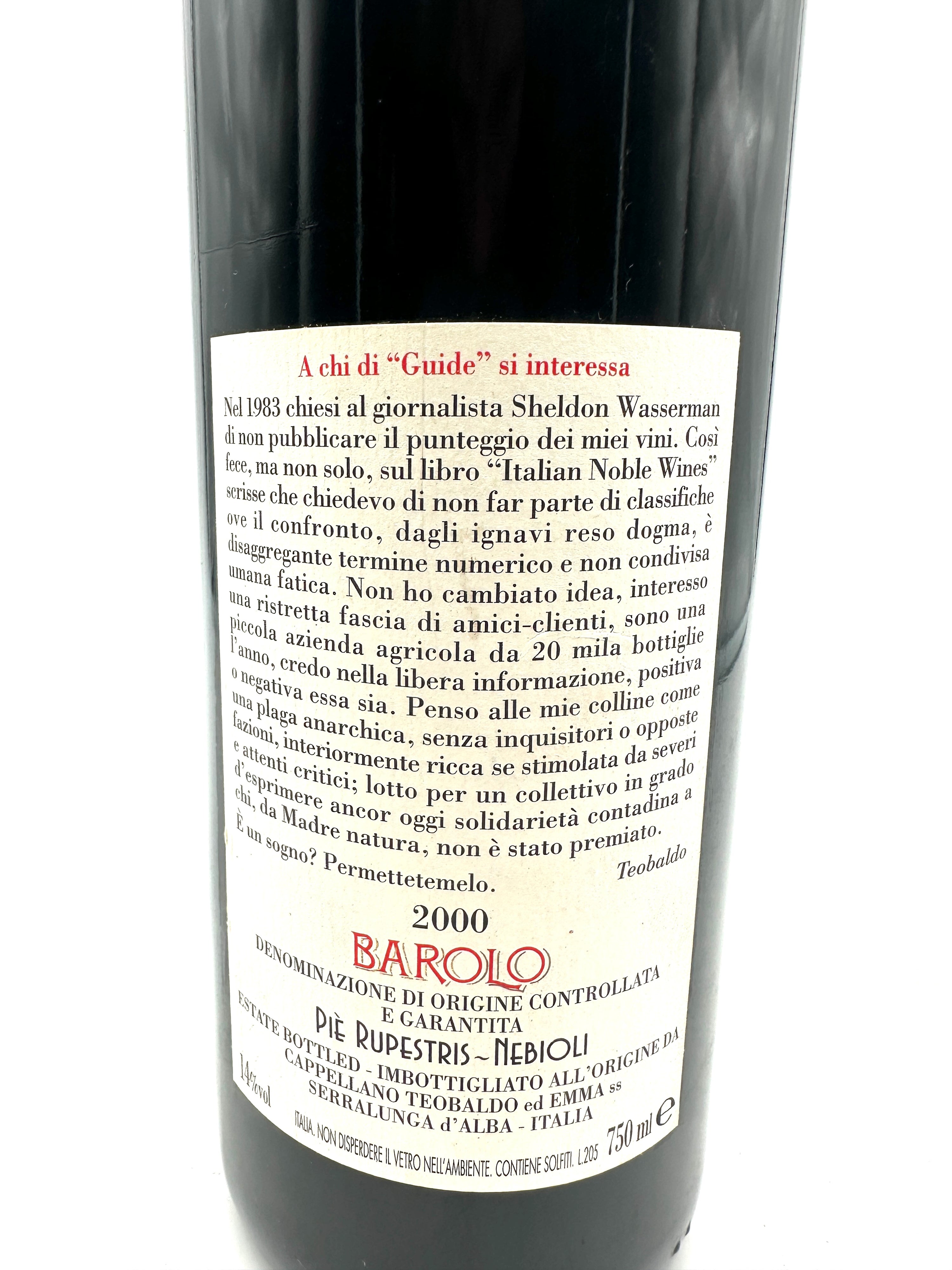 2000 - Cappellano - Barolo Otin Fiorin Pié Rupestris