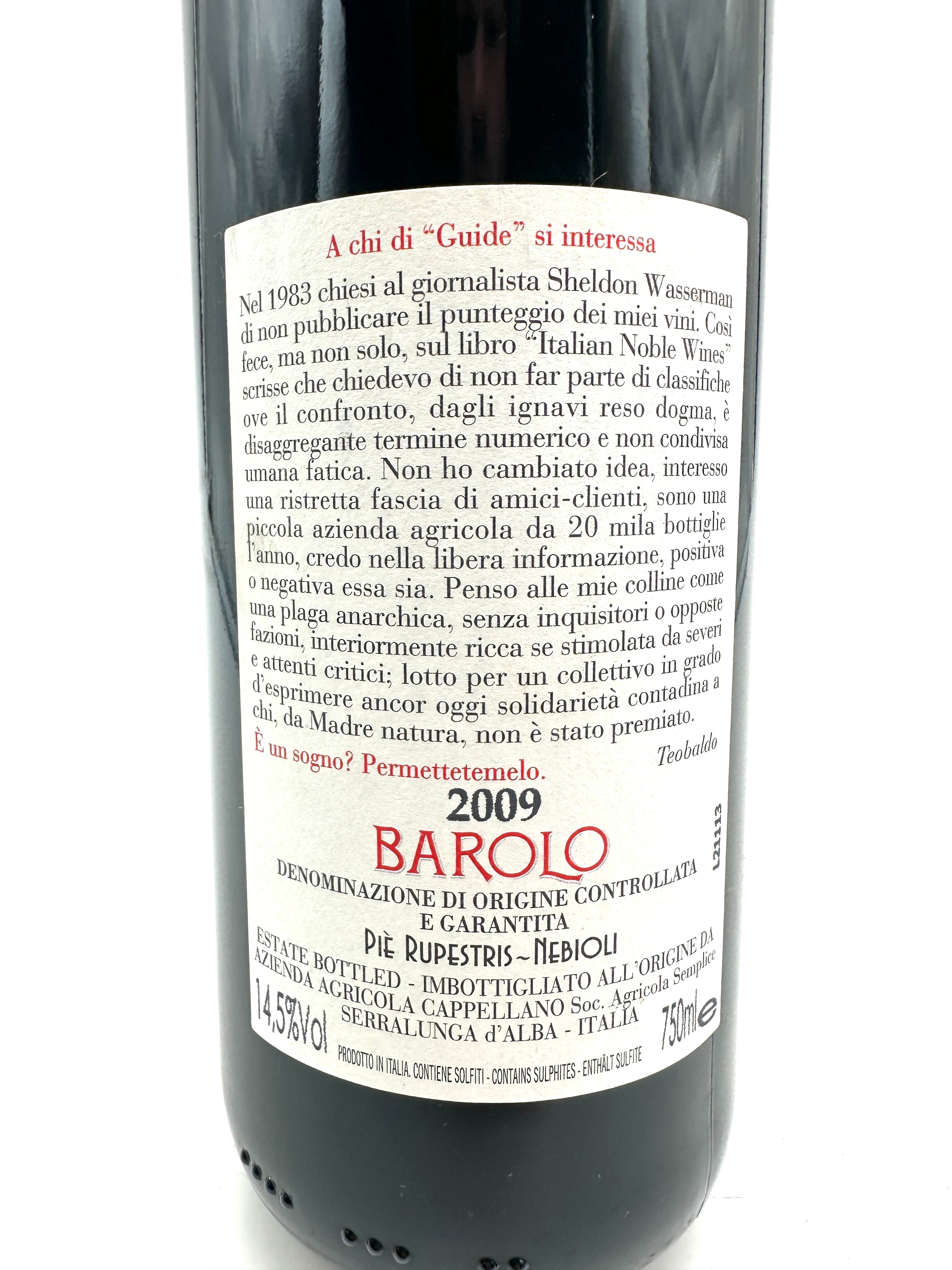 2009 - Cappellano - Barolo Otin Fiorin Pié Rupestris