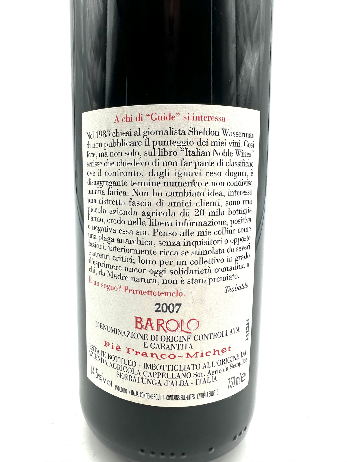 2007 - Cappellano - Barolo Otin Fiorin Pié Franco